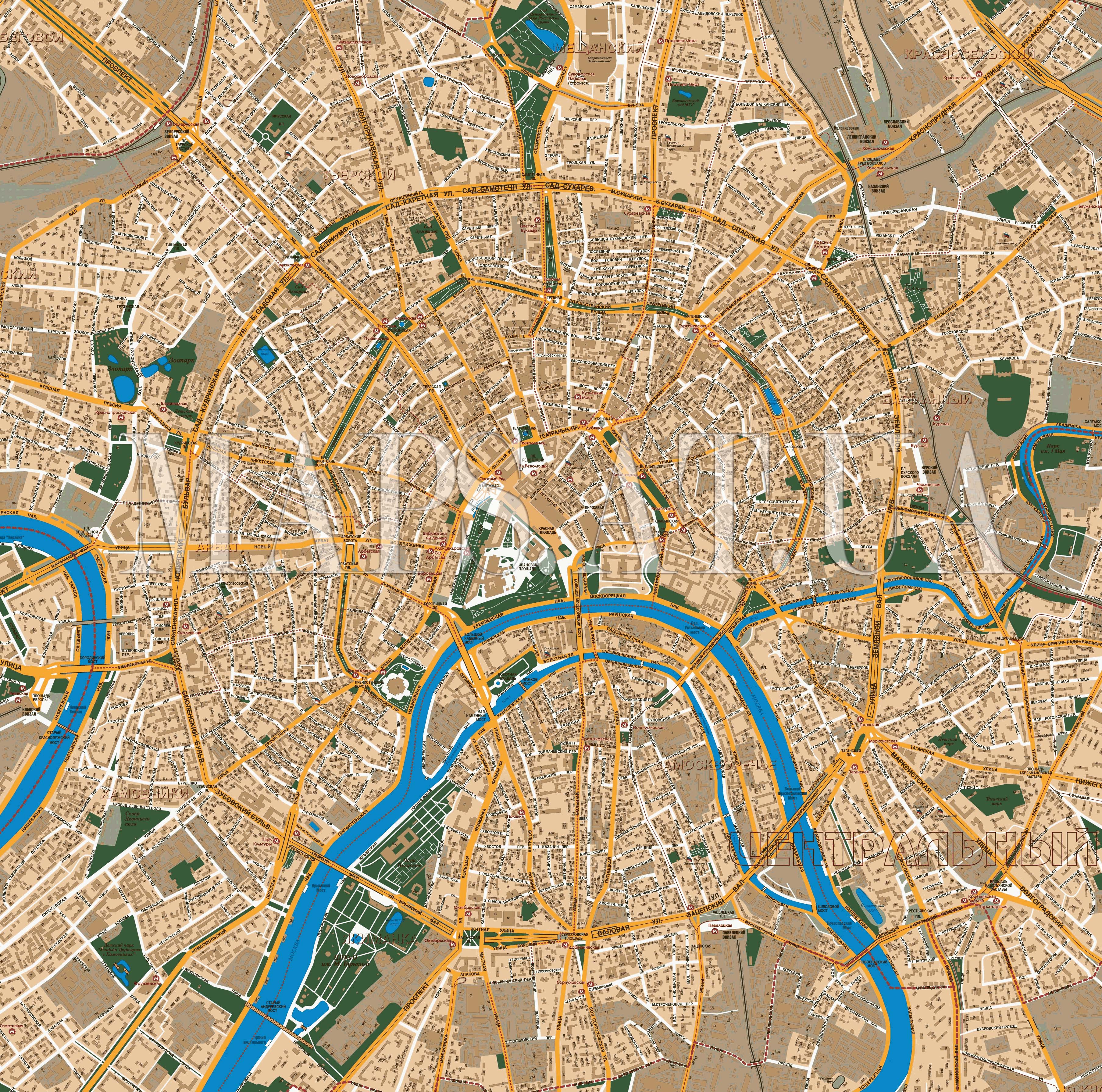 Карта центра Москвы