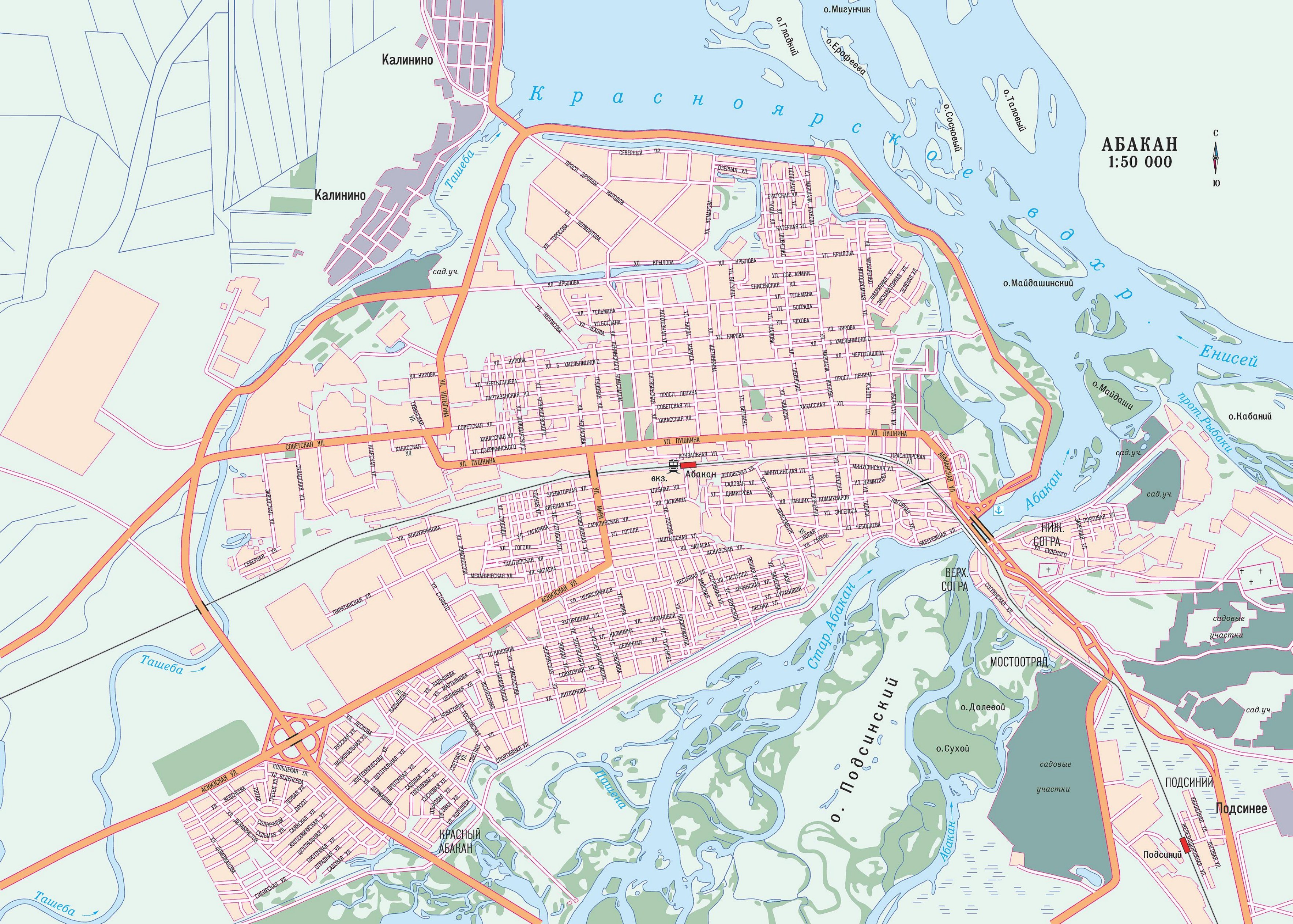Карта города Абакан