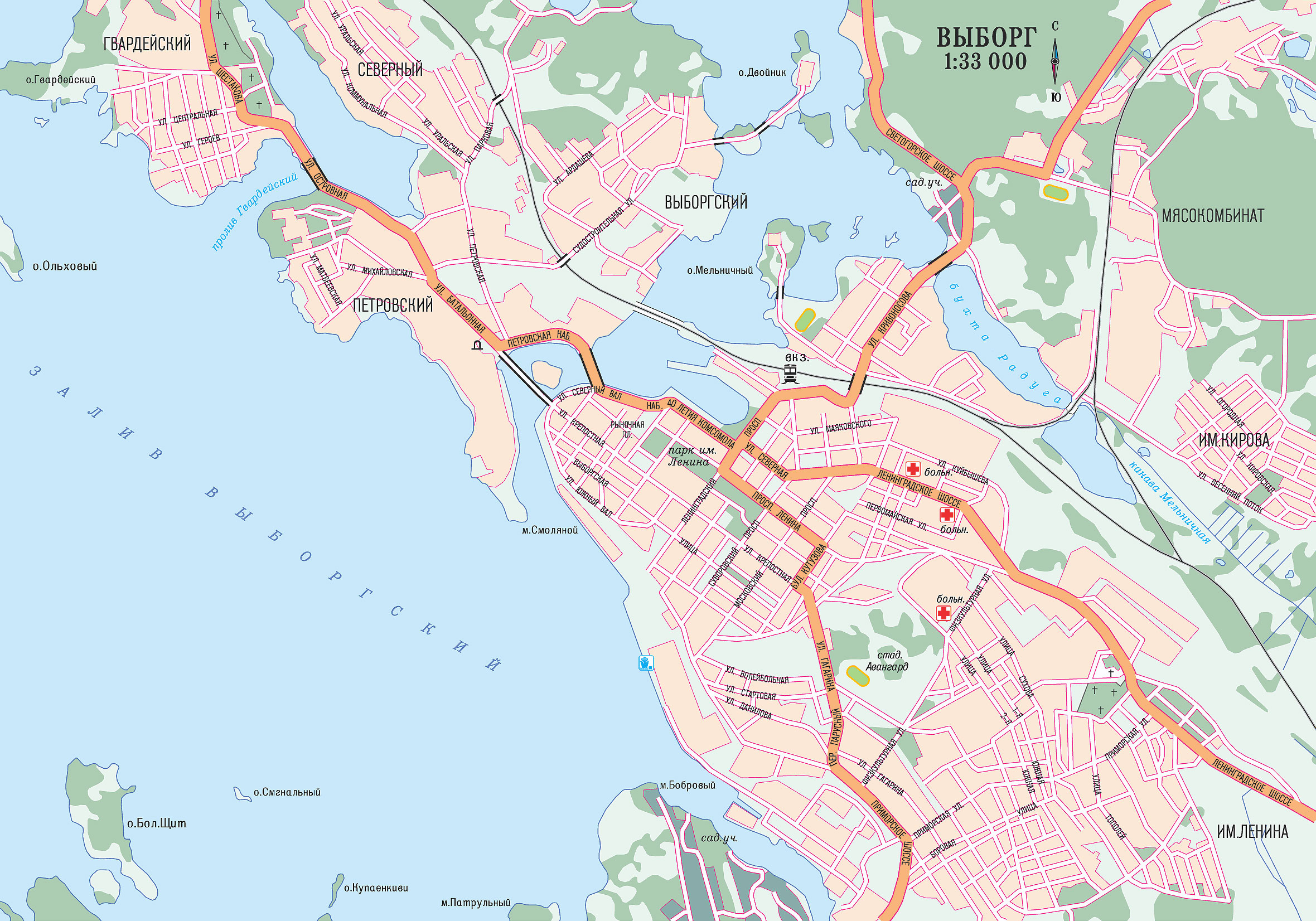 Карта города Выборг