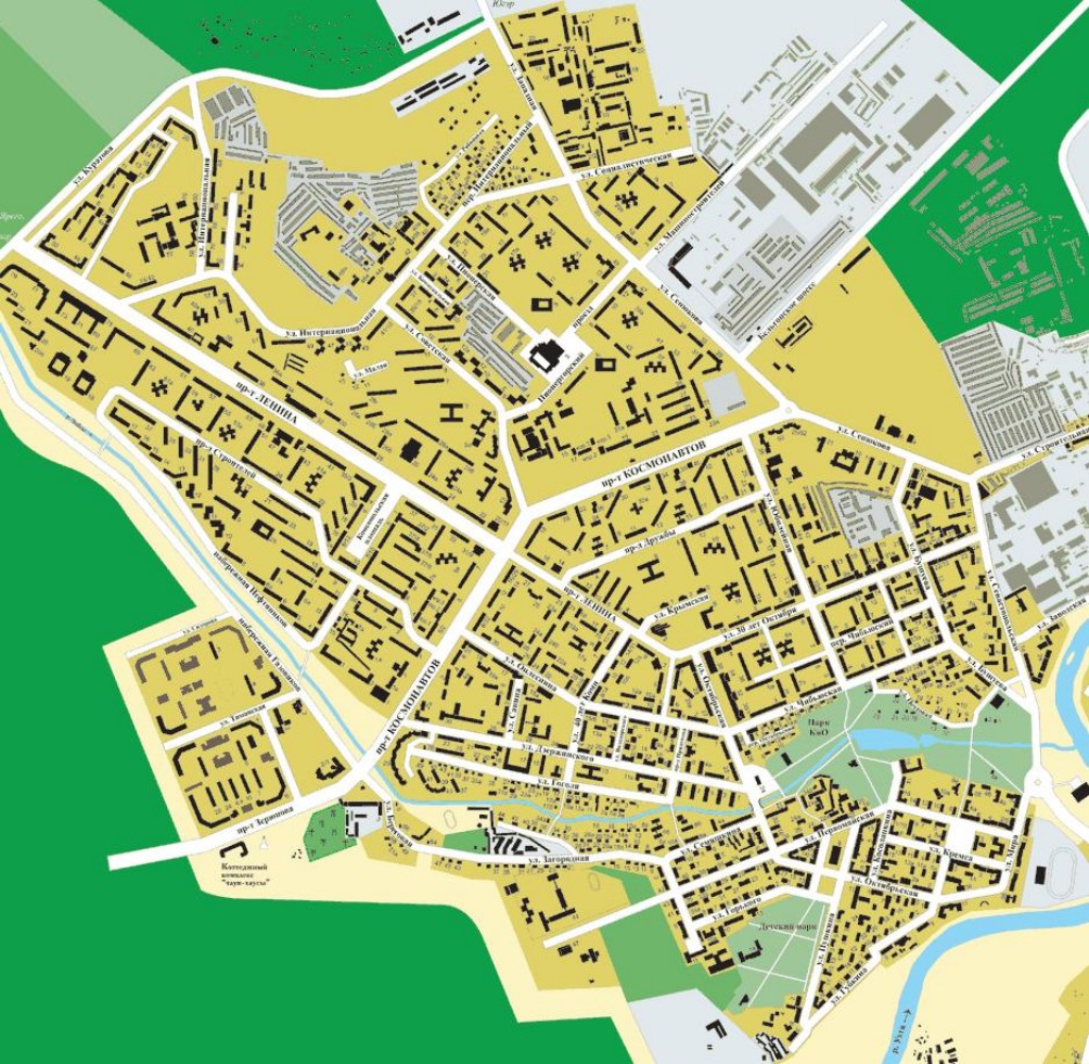 Карта города Ухта