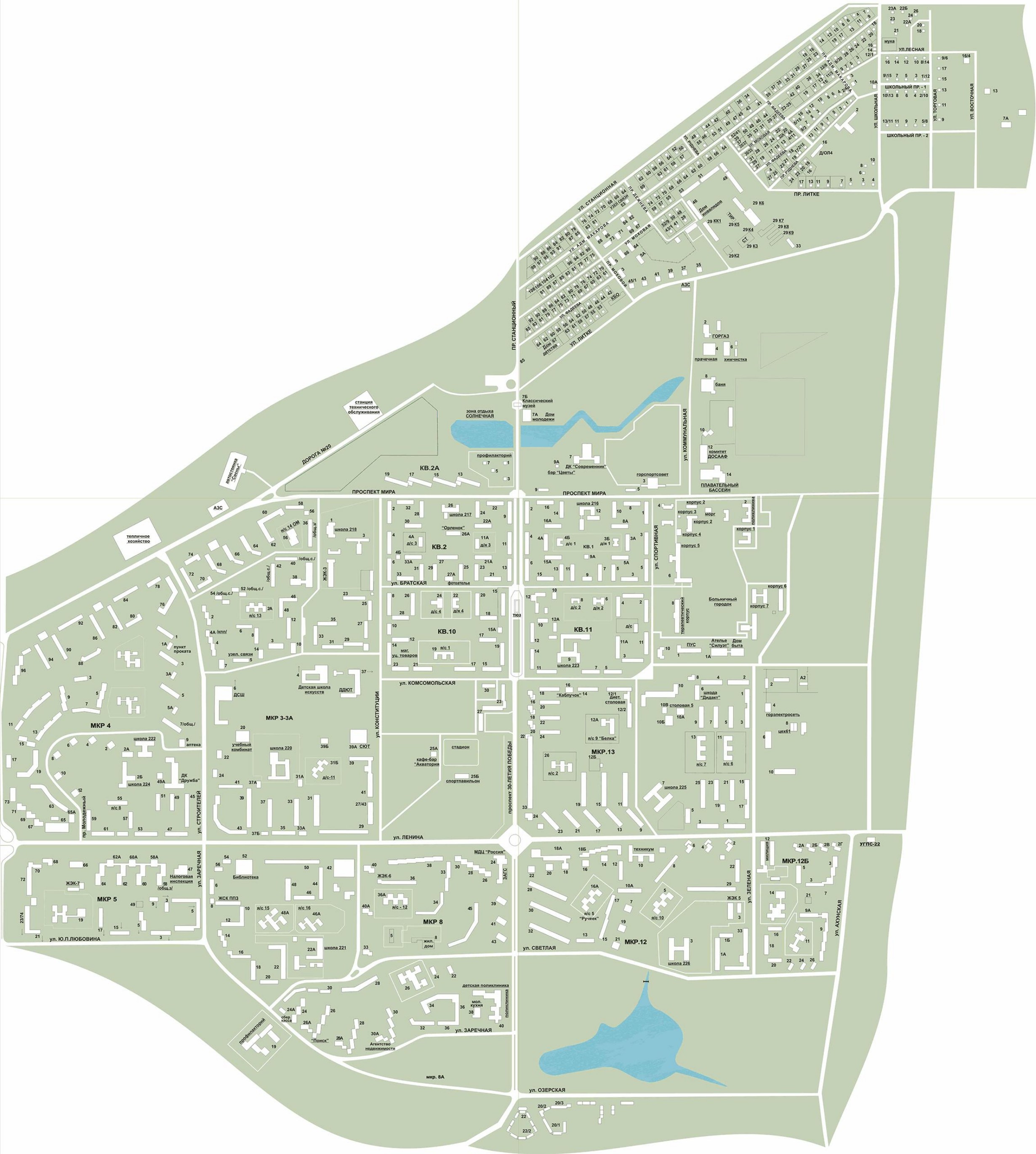 Карта города Заречный