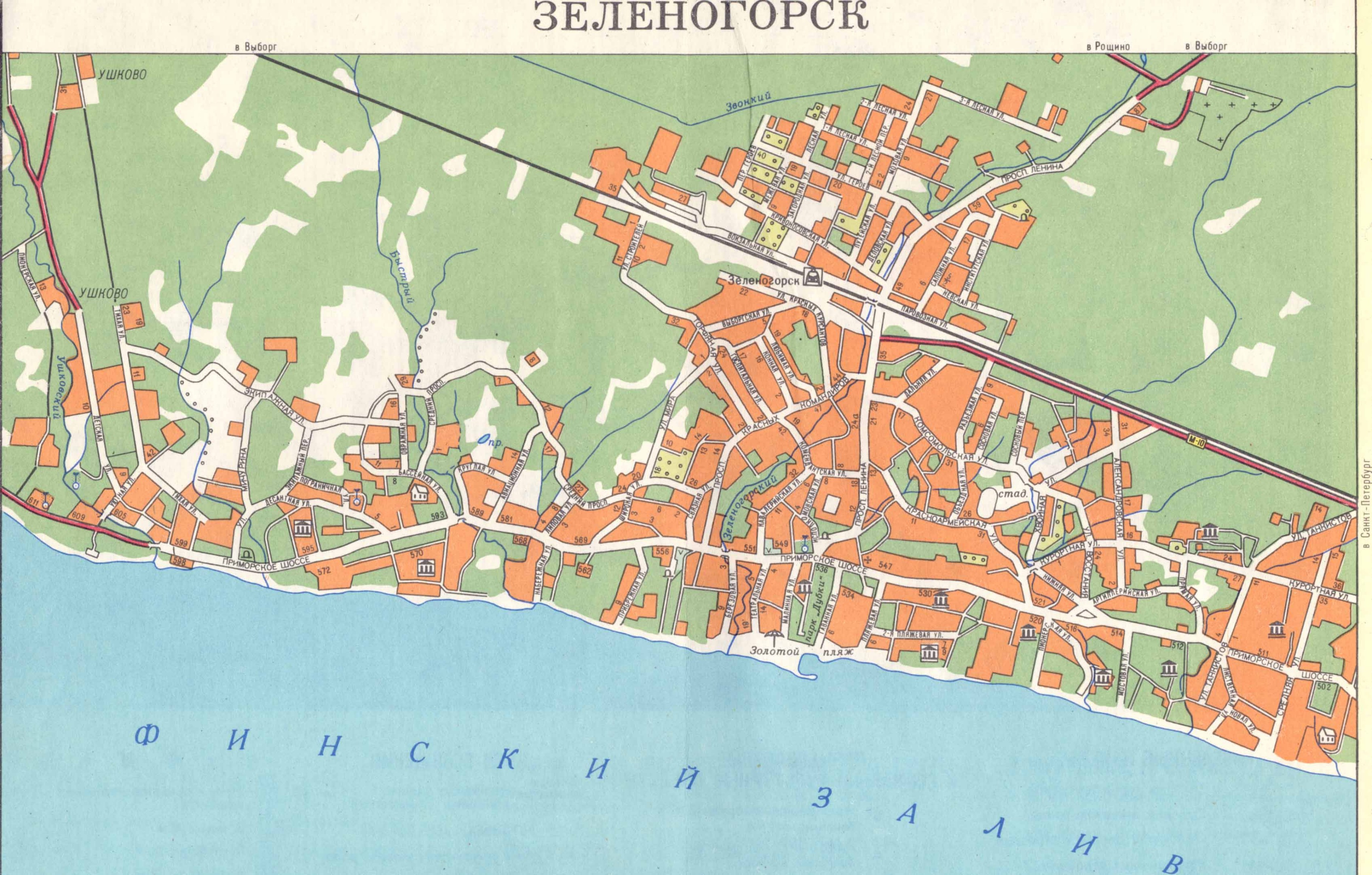 Карта города Зеленогорск