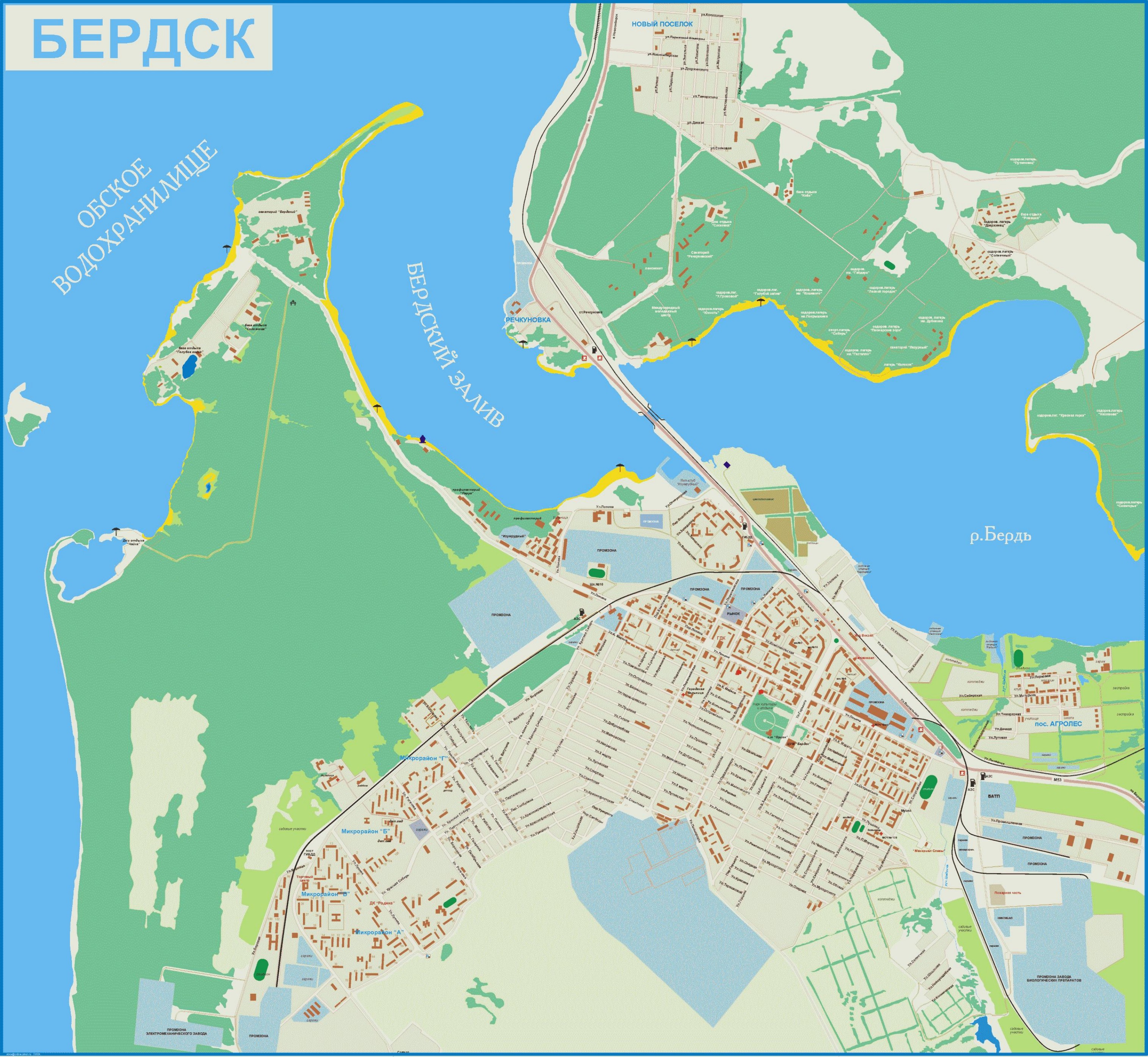 Карта города Бердск