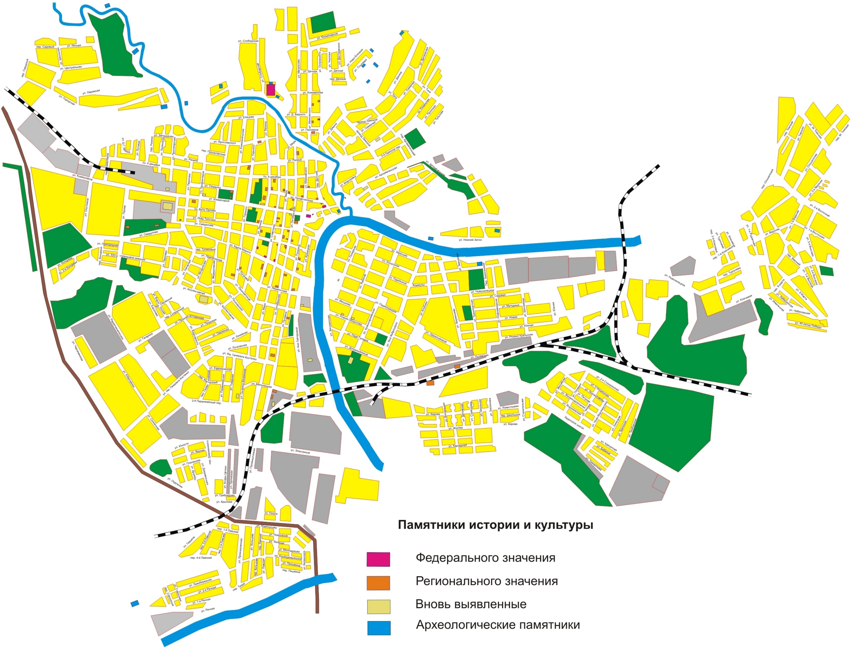 Карта города Елец