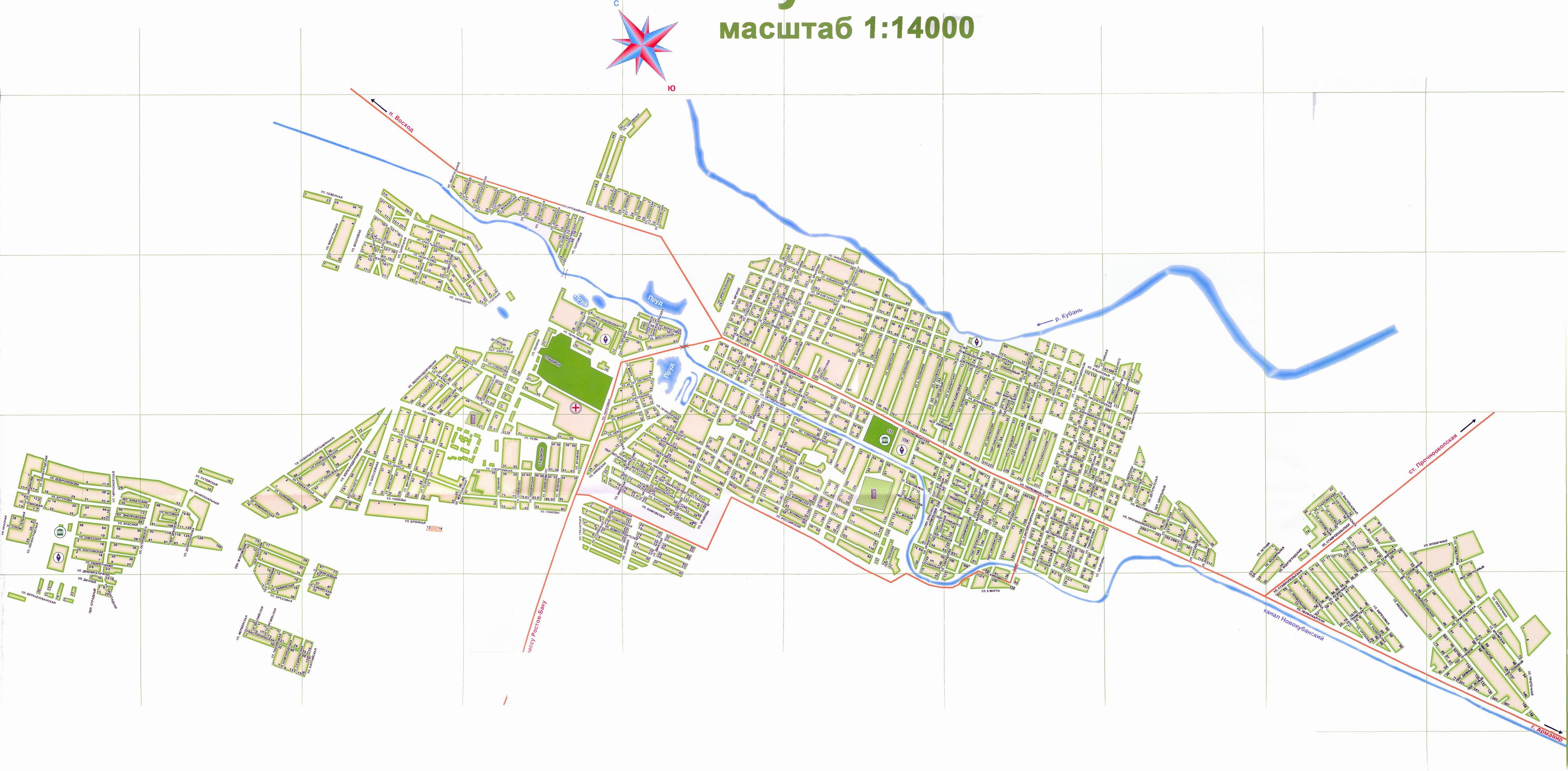 Карта города Новокубанск