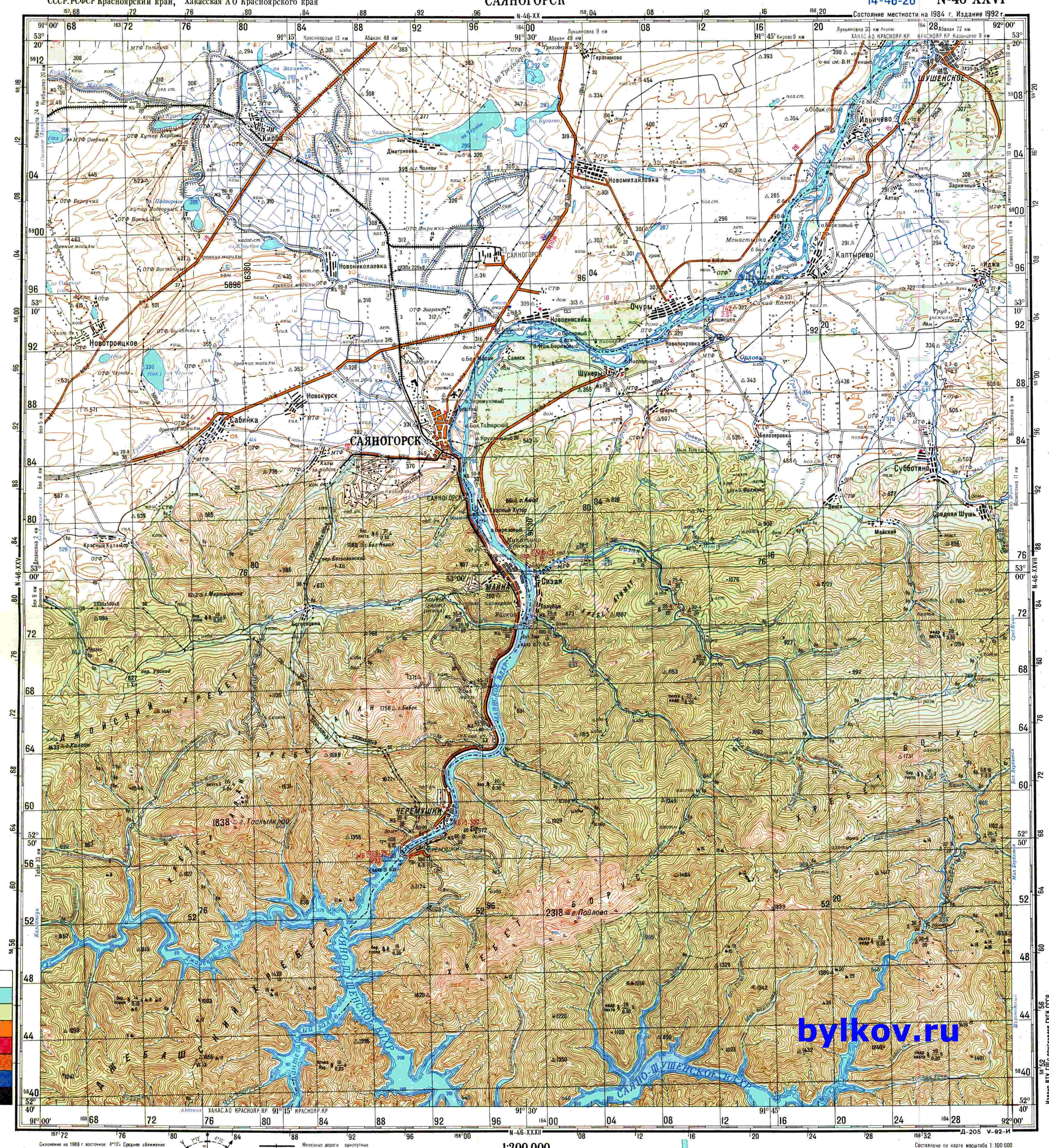 Карта города Саяногорск