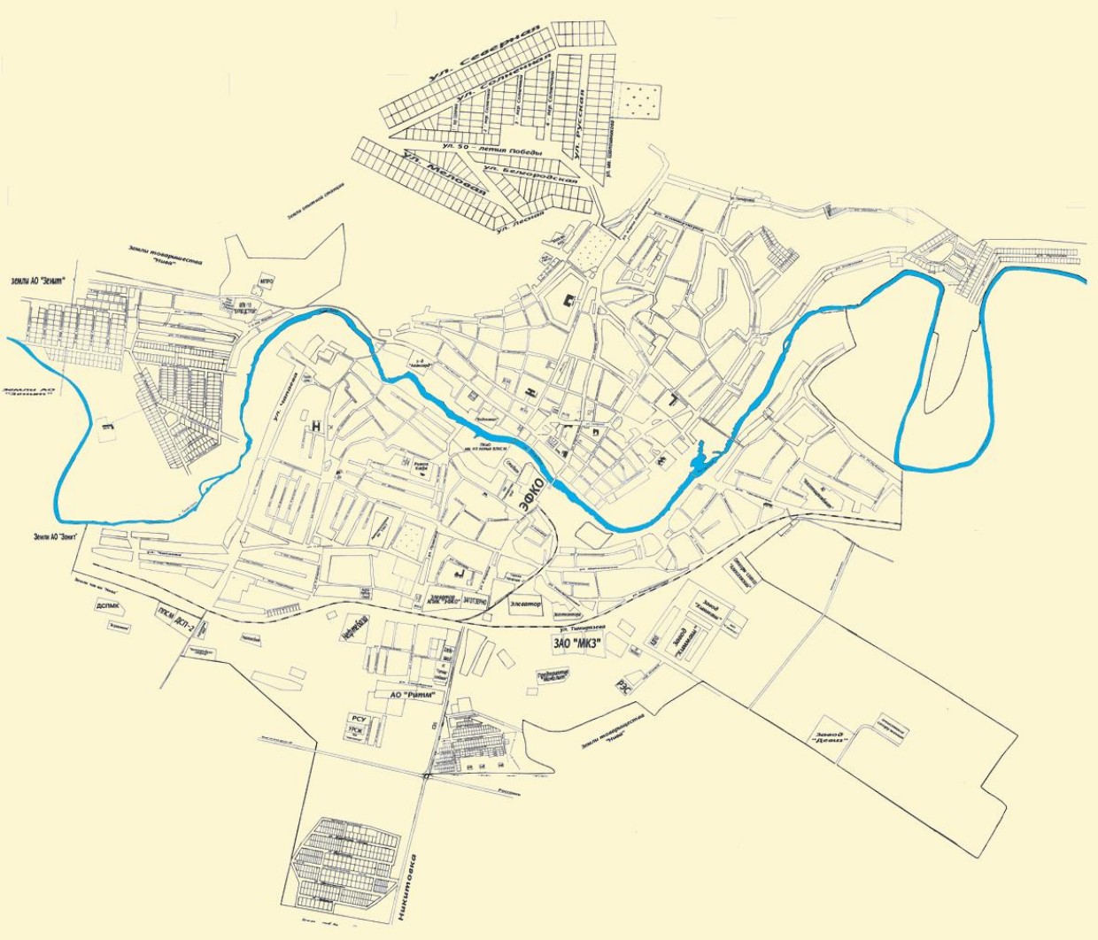 Карта города Алексеевка