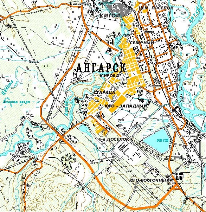 Карта города Ангарск