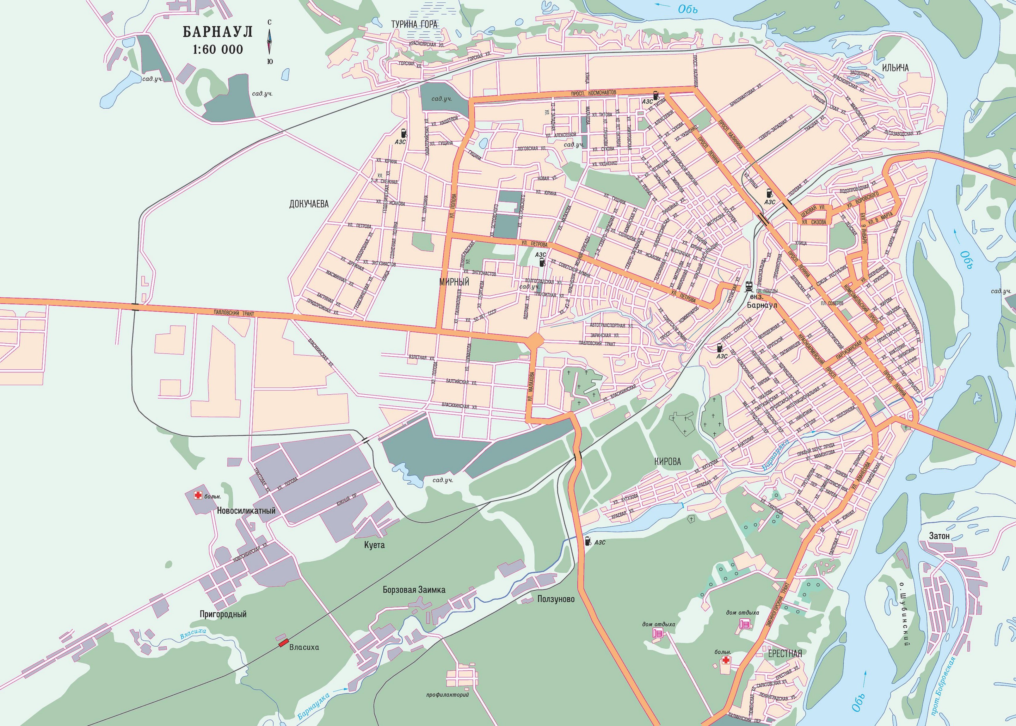 Карта города Барнаул