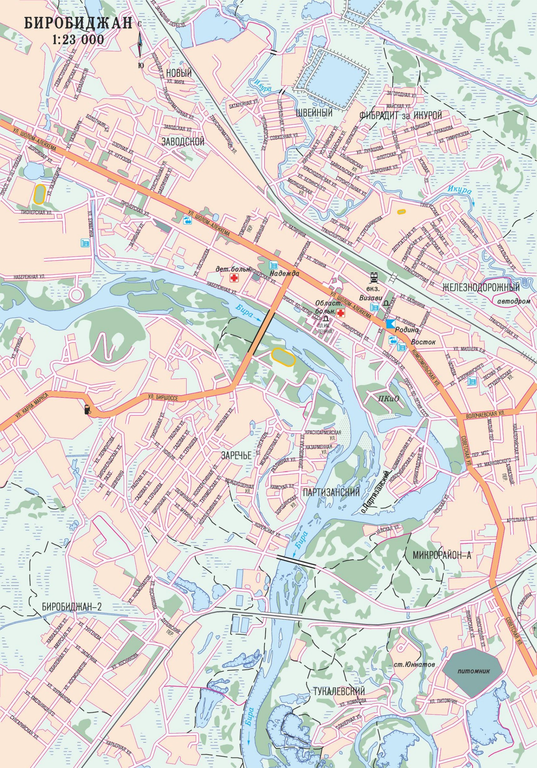 Карта города Биробиджан