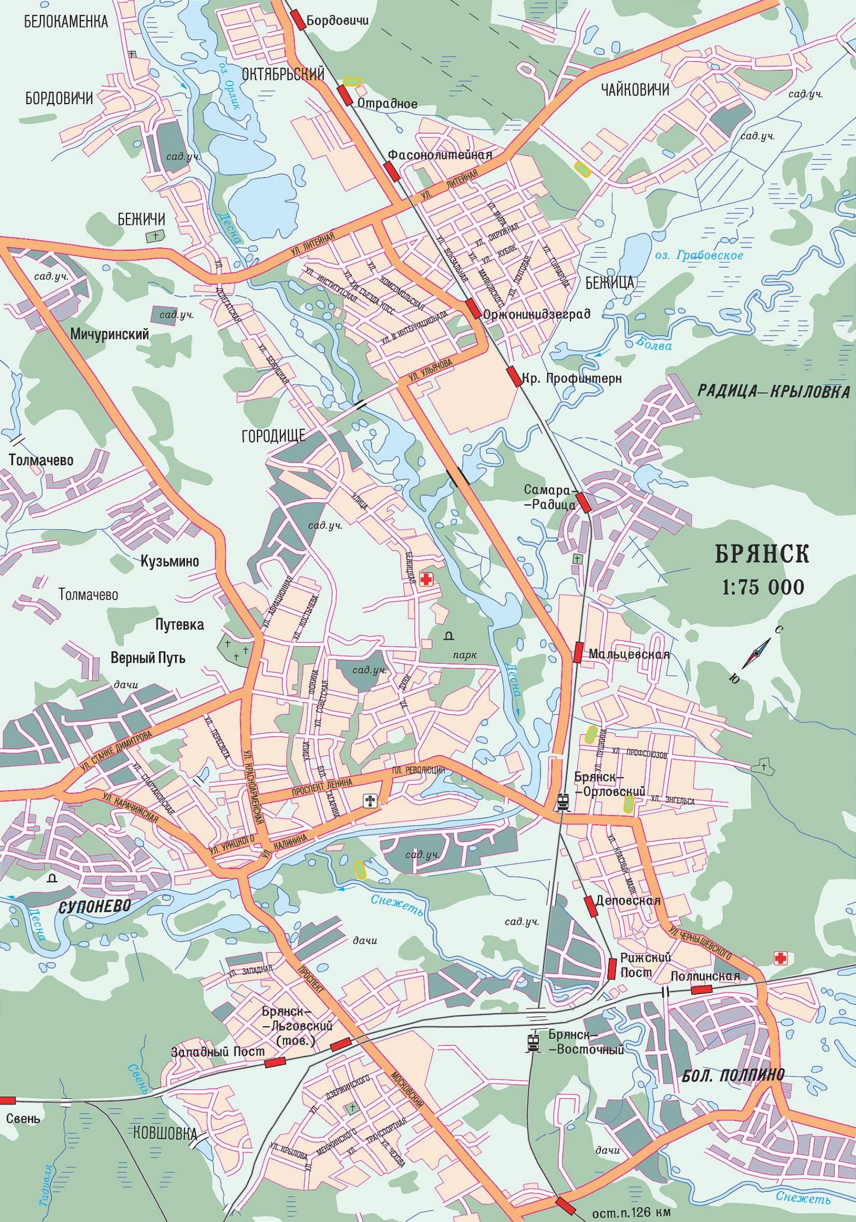 Карта города Брянск