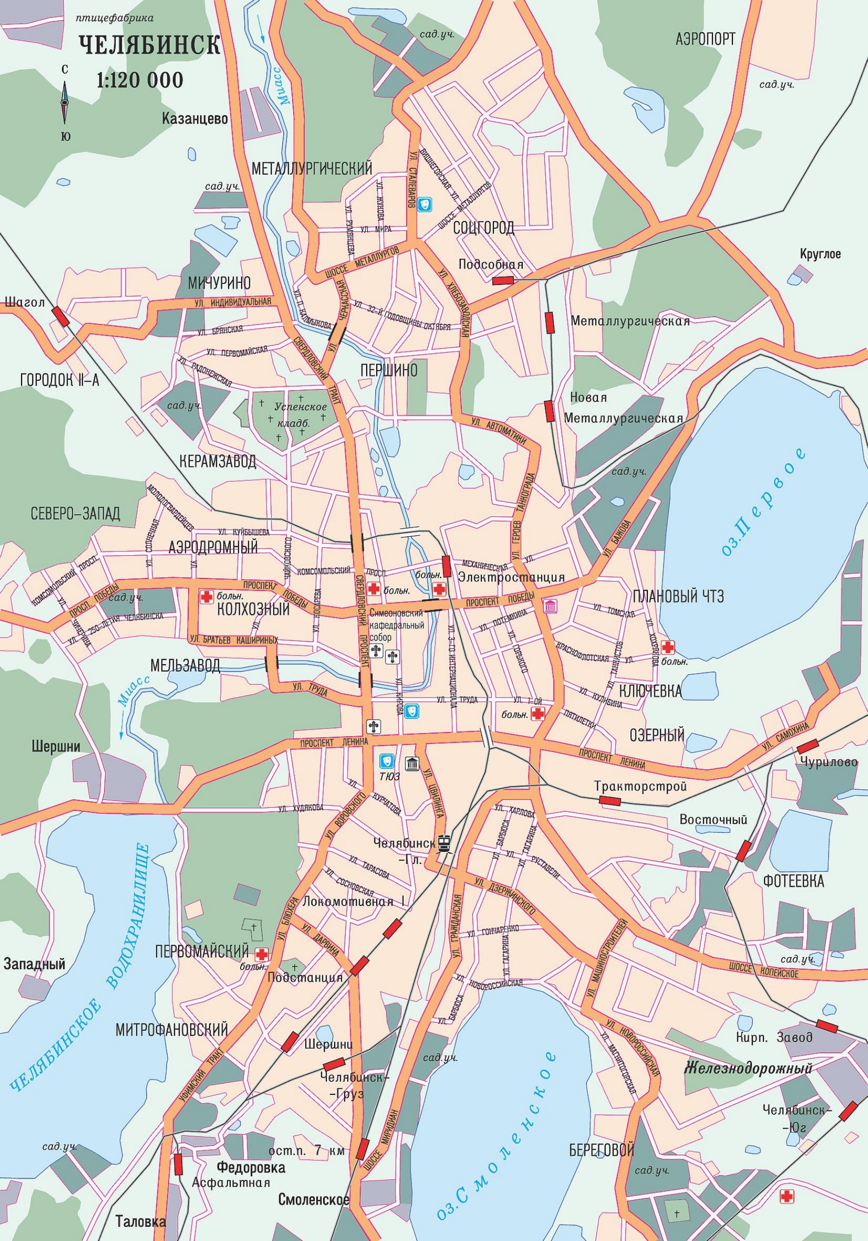 Карта города Челябинск