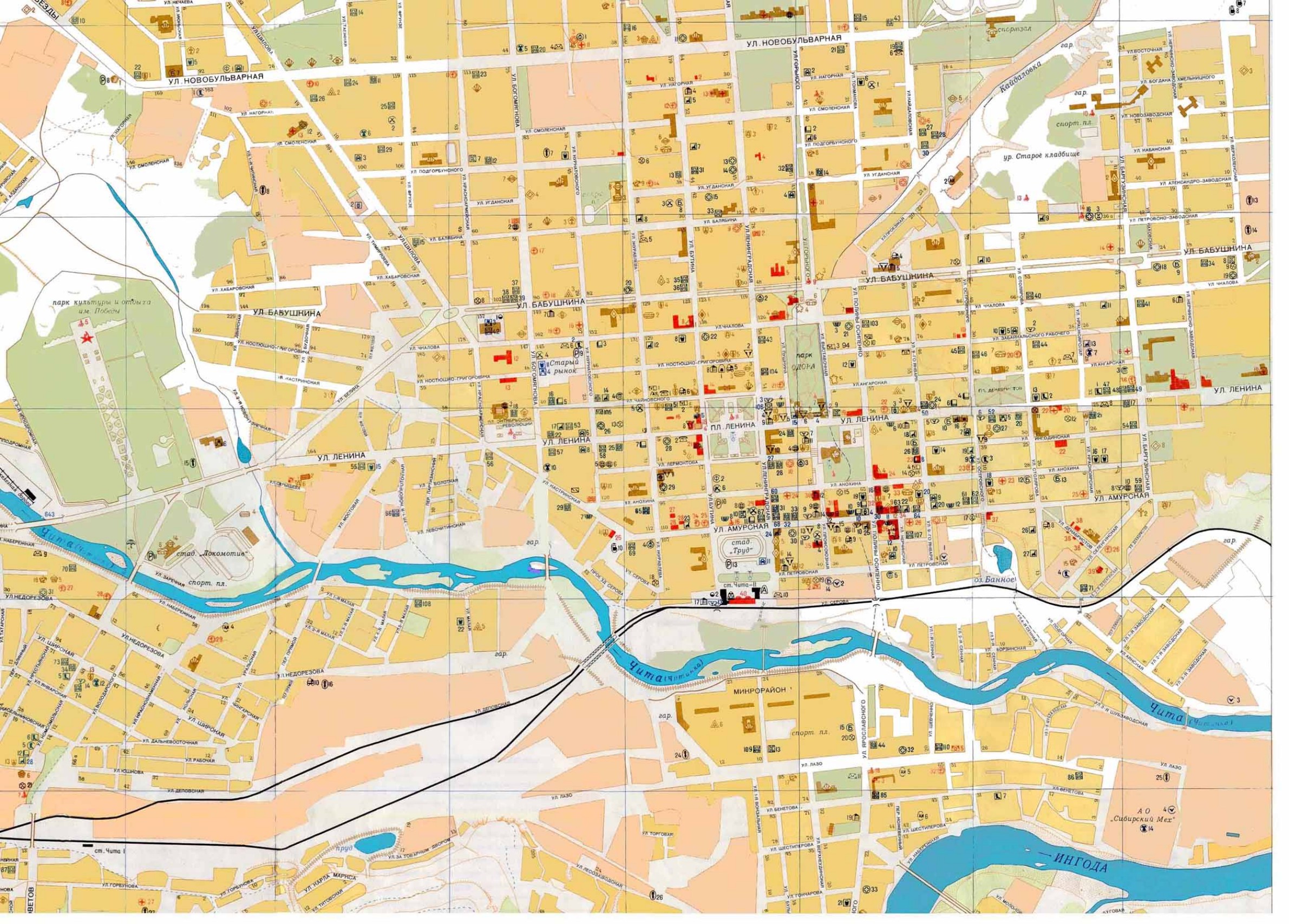 Карта города Чита