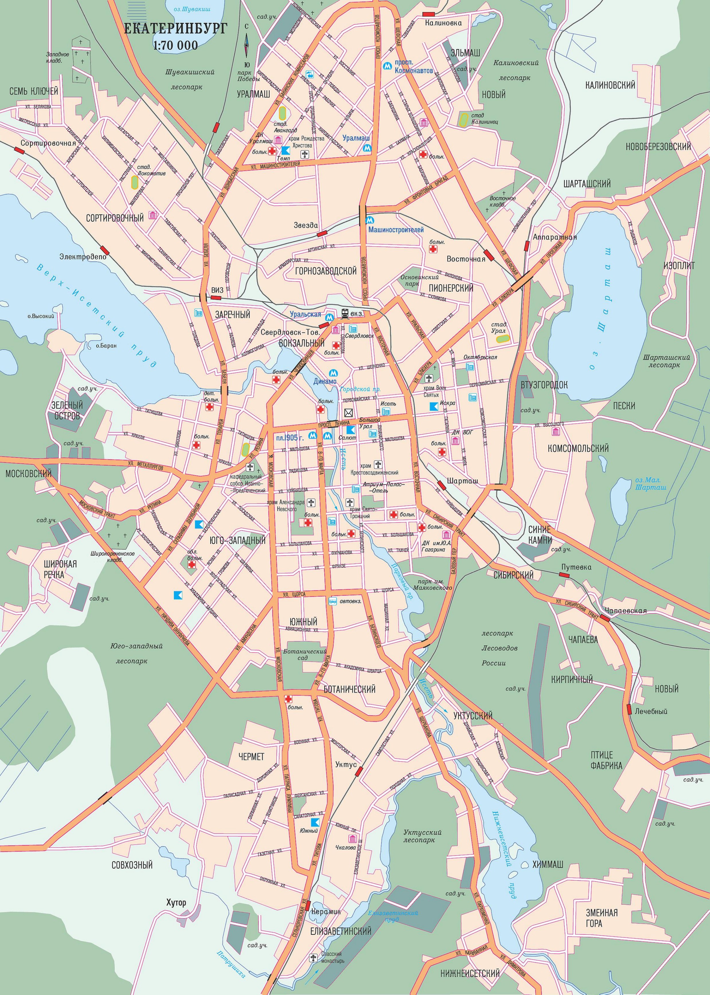 Карта города Екатеринбург