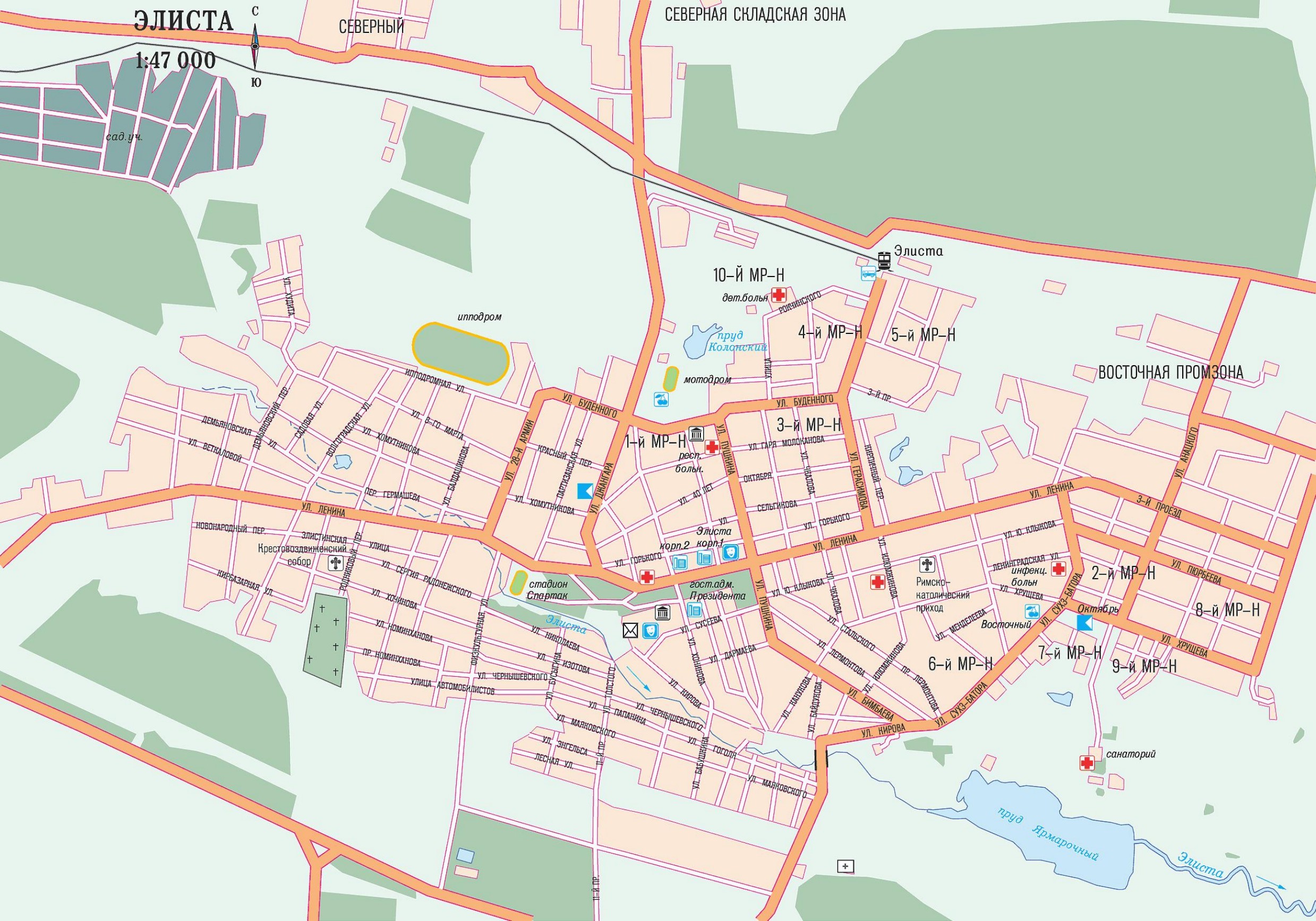 Карта города Элиста