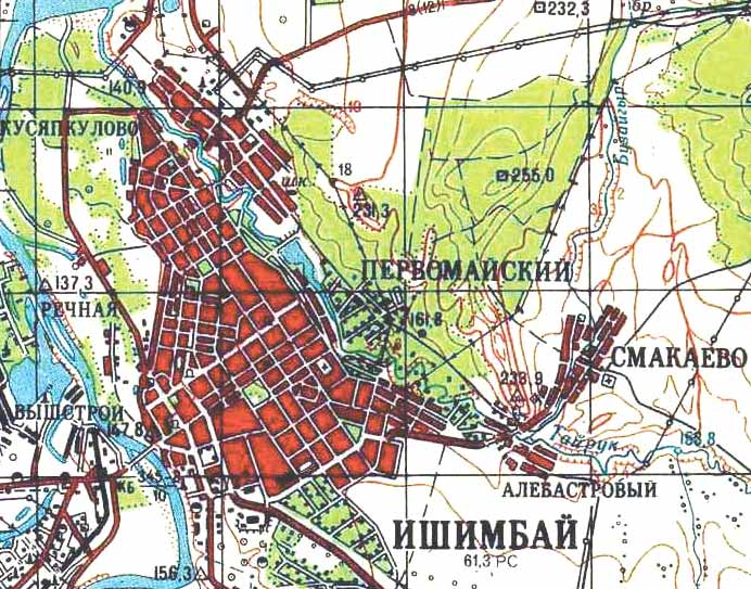Карта города Ишимбай