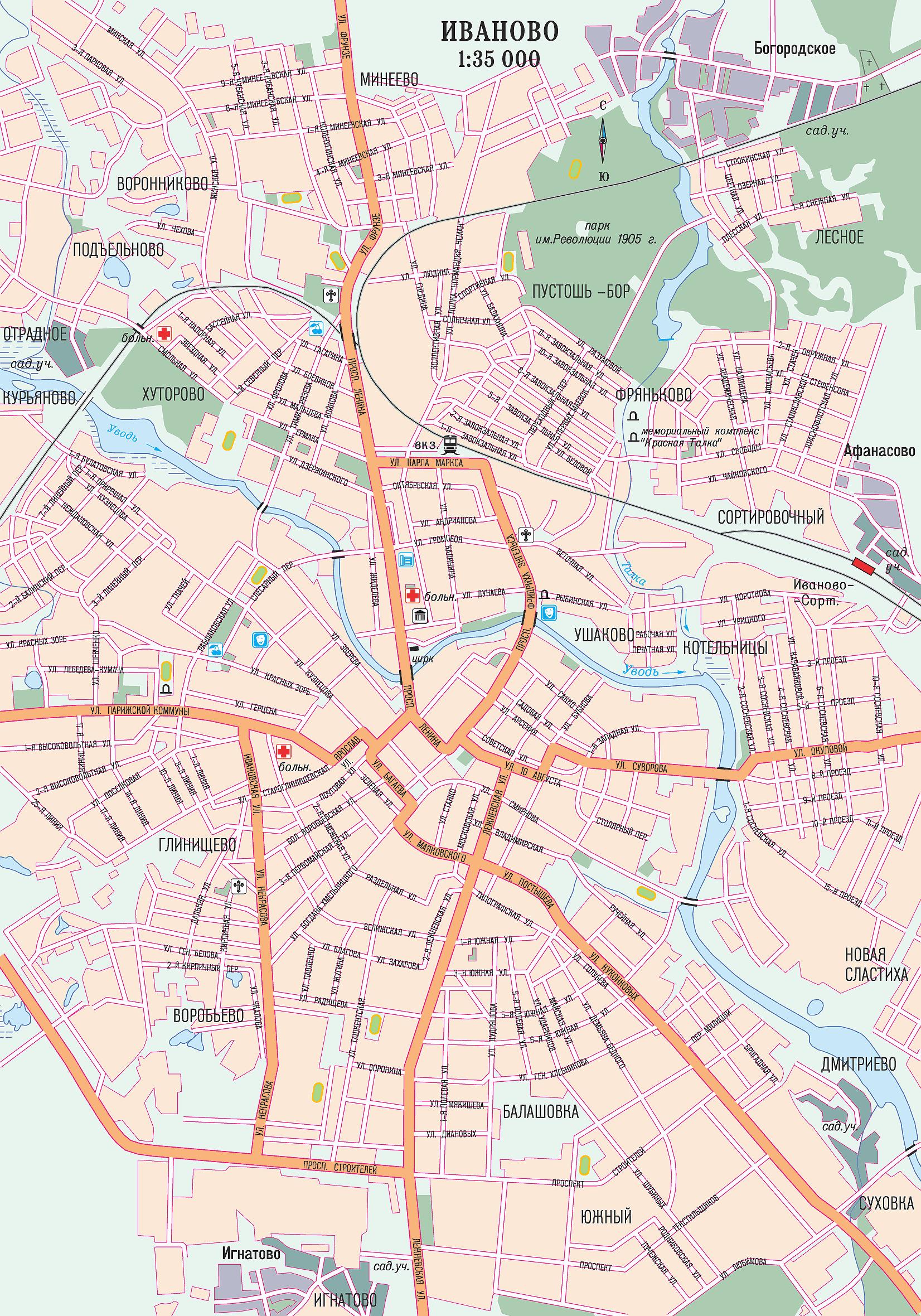 Карта города Иваново