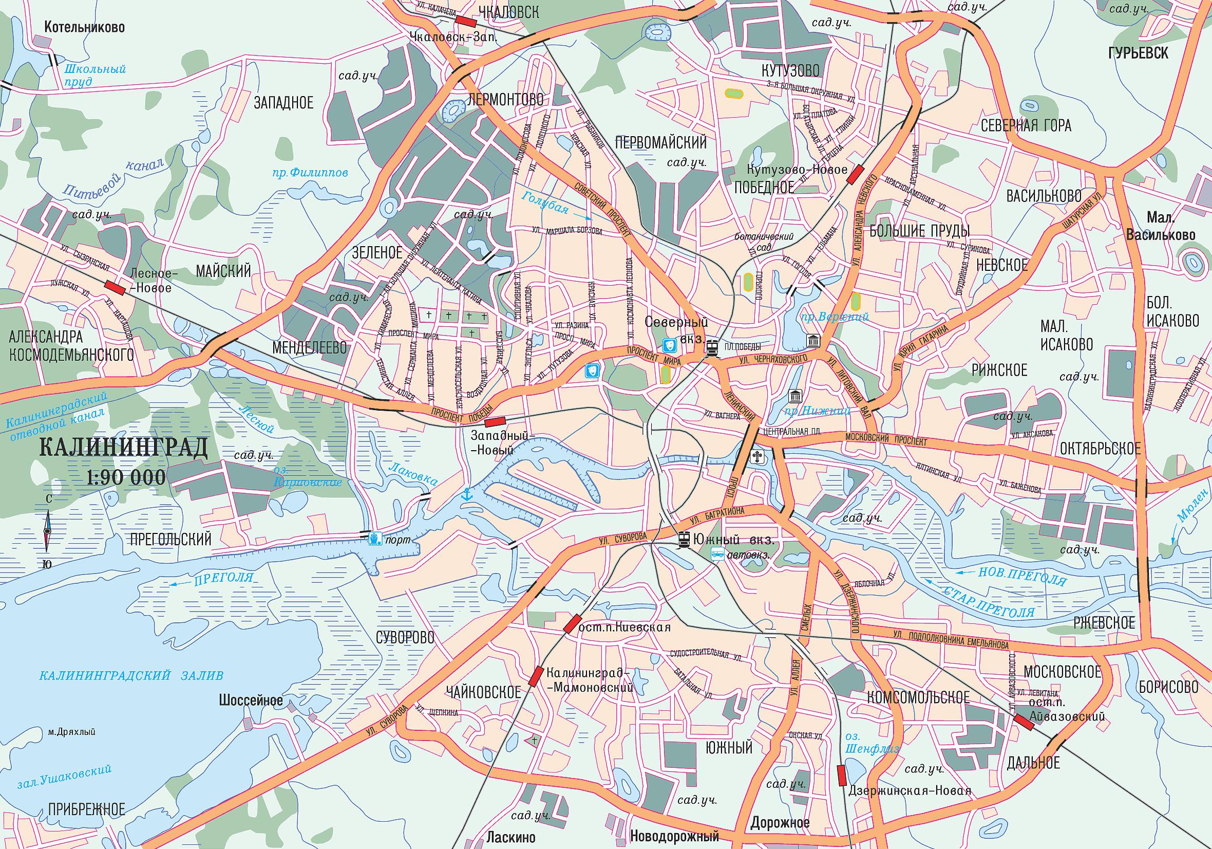 Карта города Калининград
