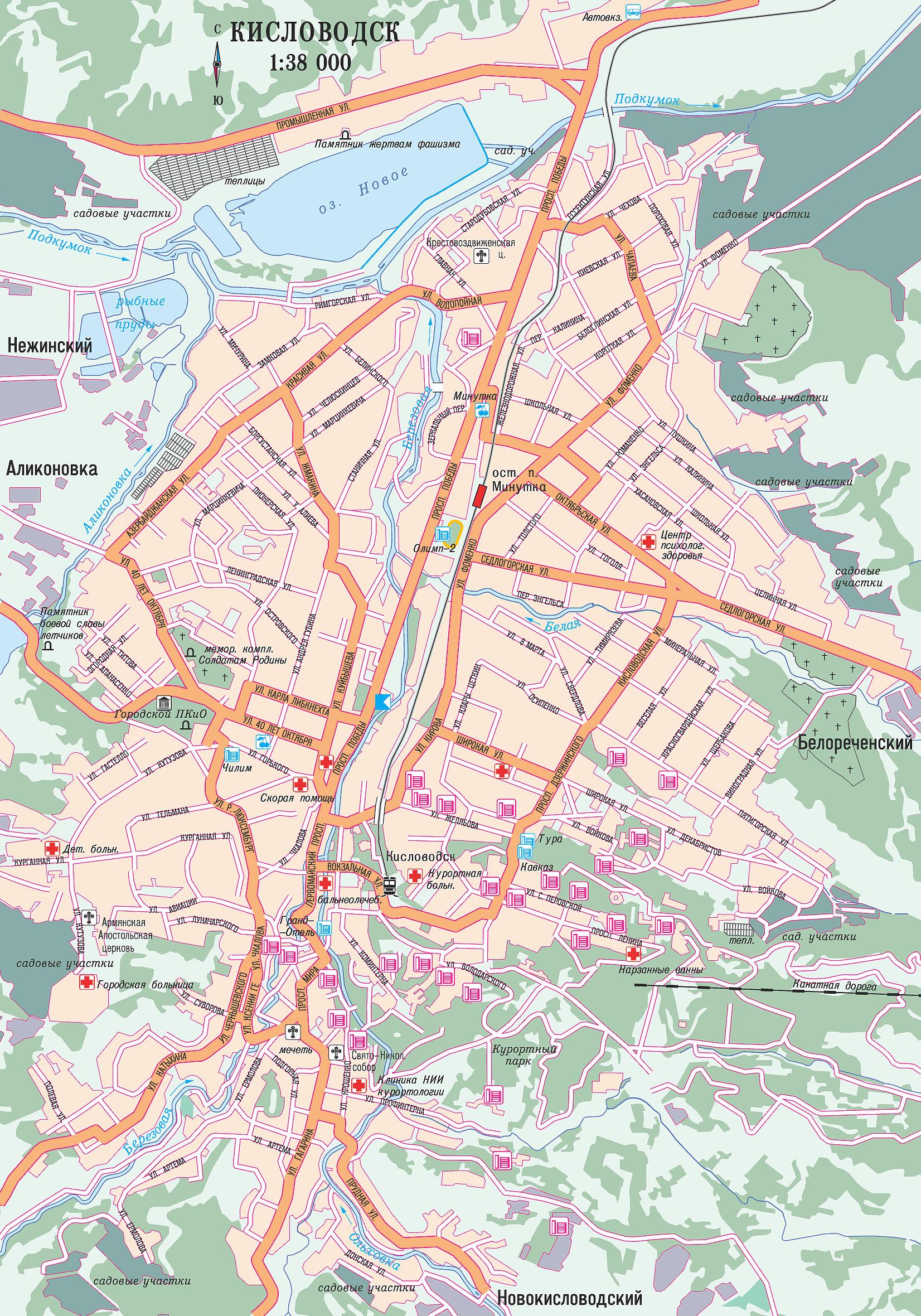 Карта города Кисловодск