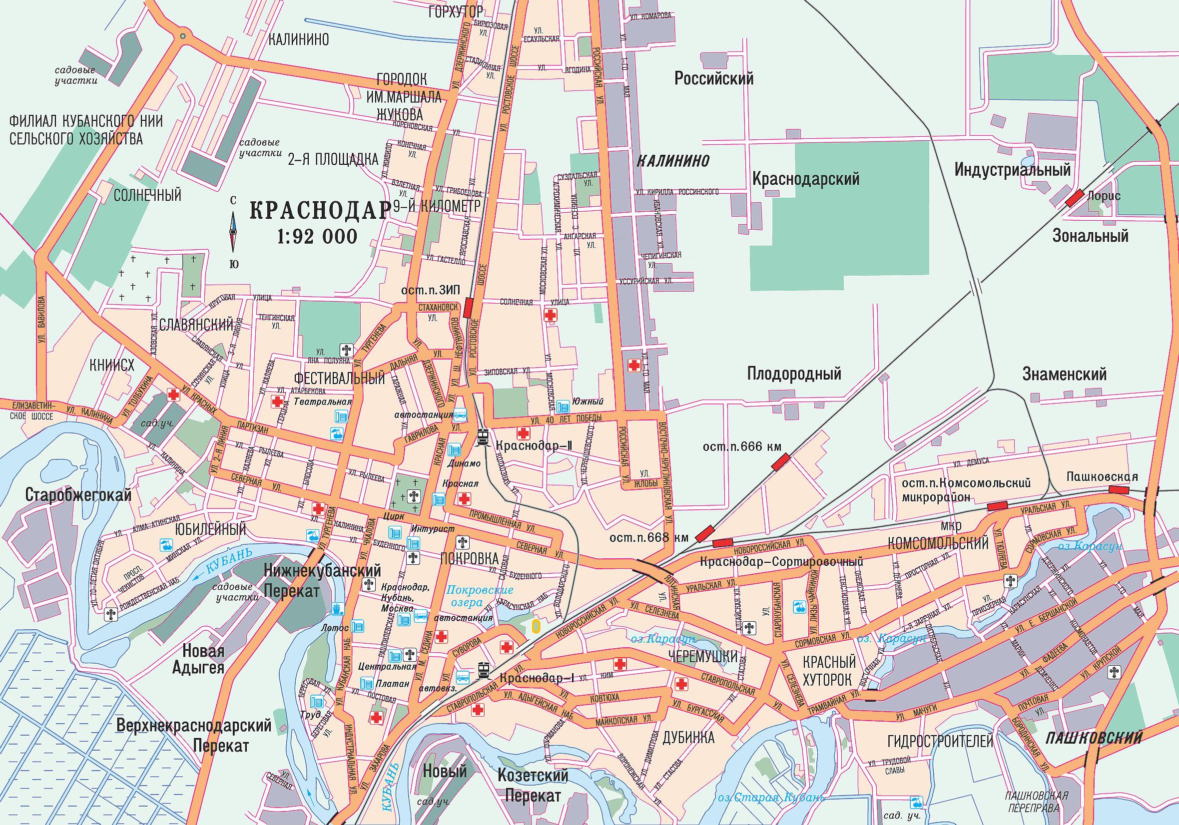 Карта города Краснодар