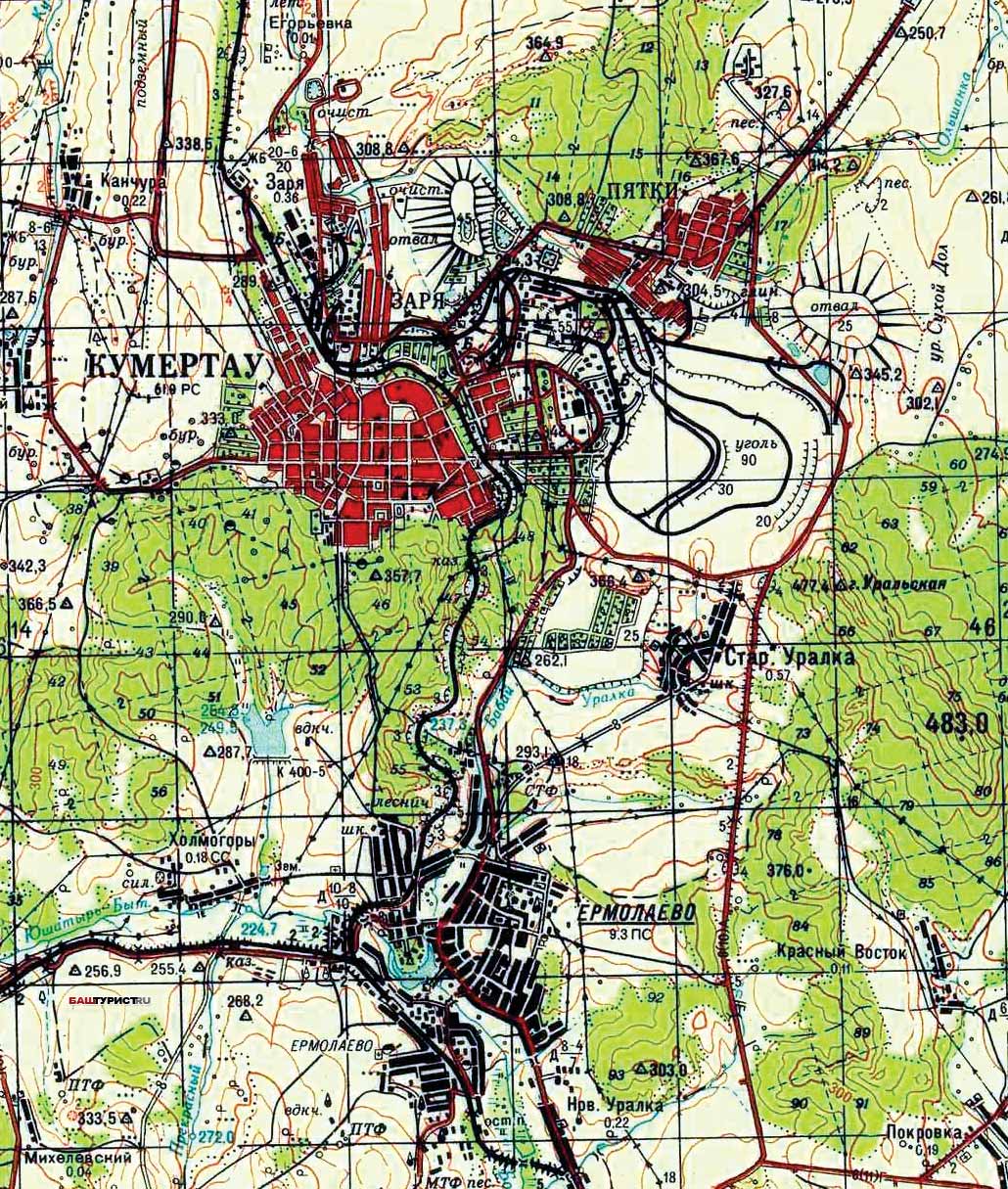 Карта города Кумертау