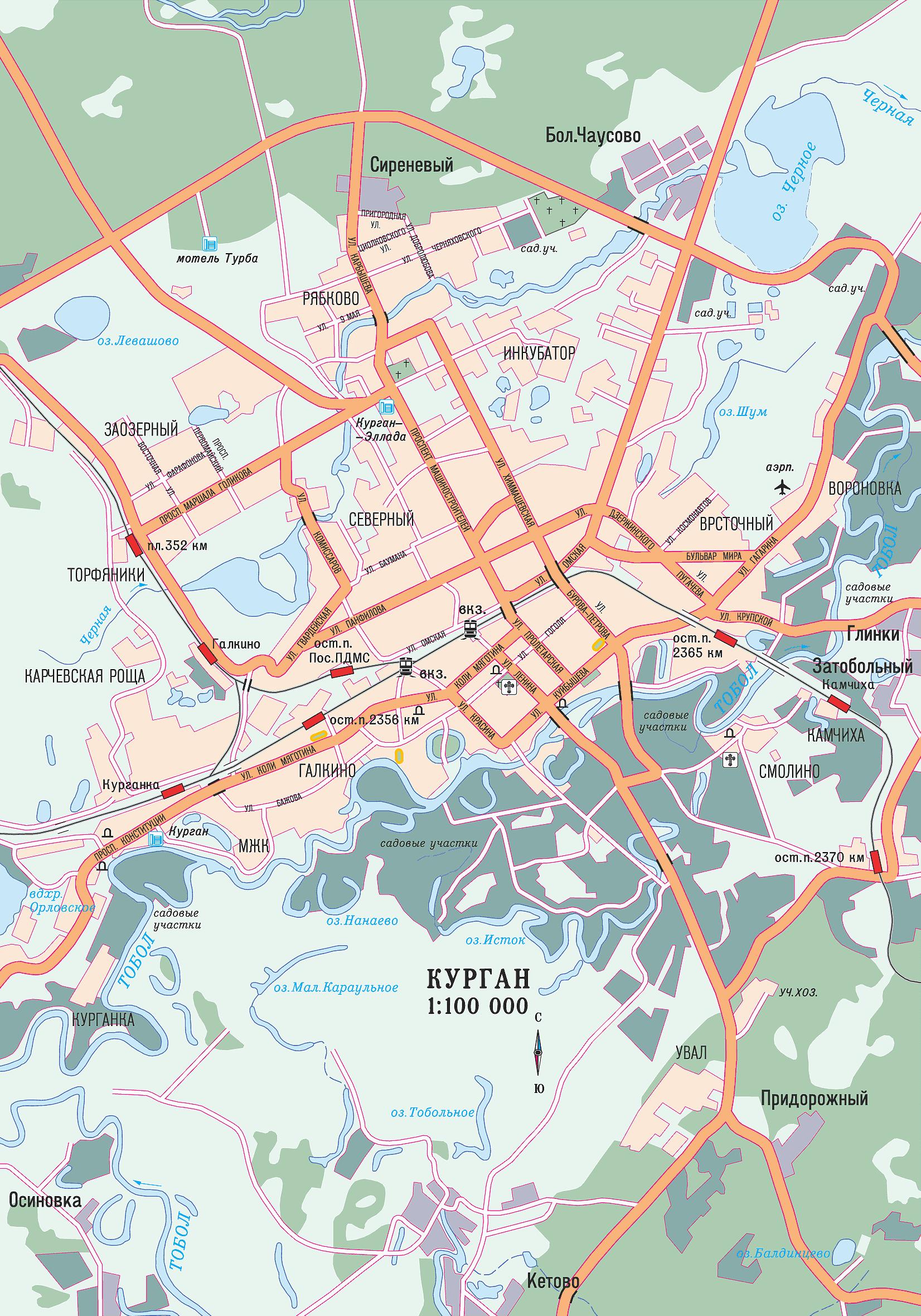 Карта города Курган
