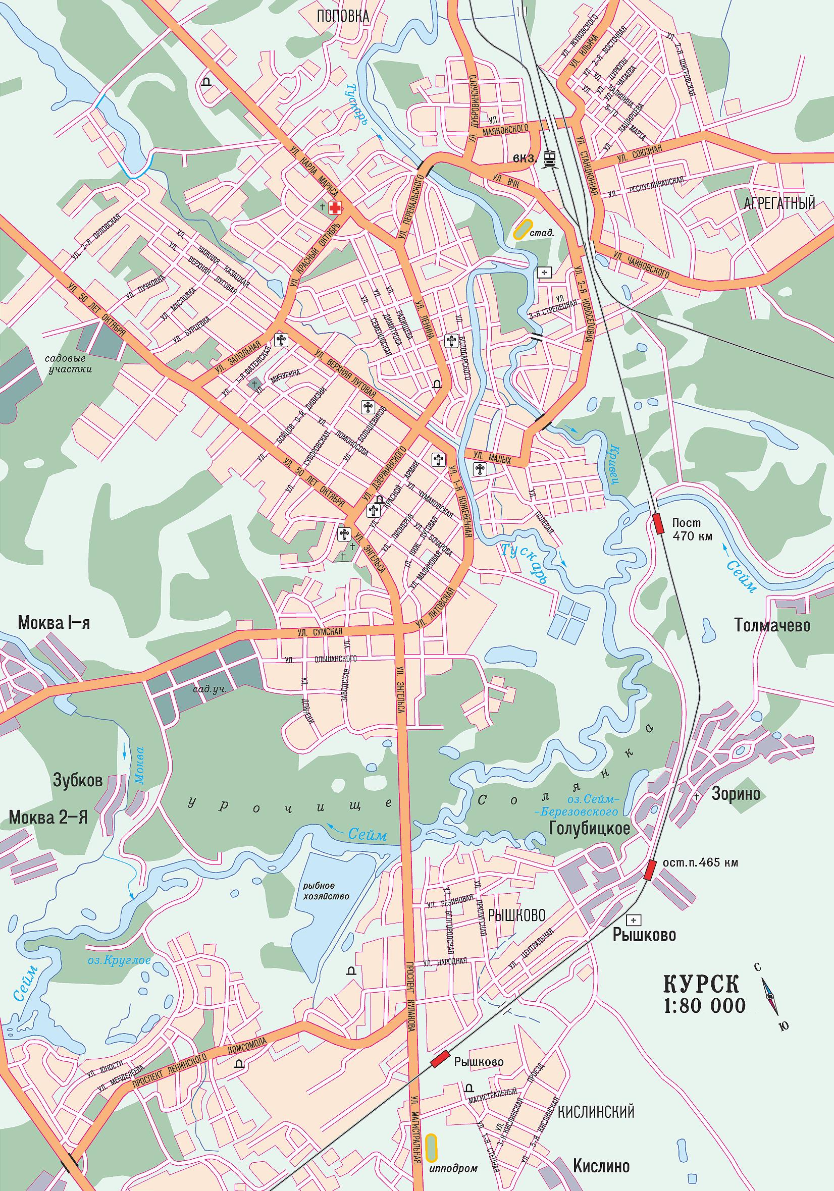 Карта города Курск
