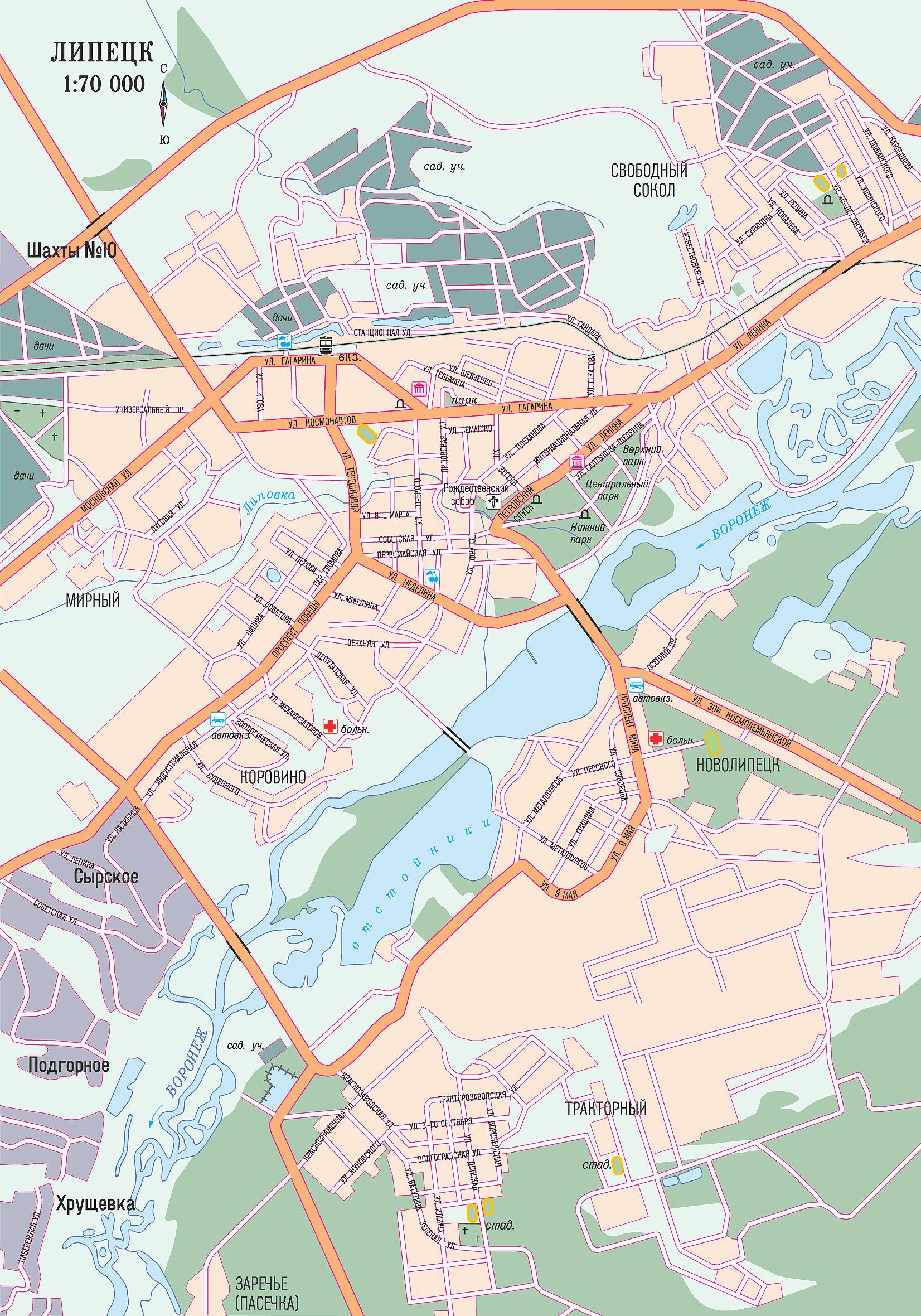 Карта города Липецк