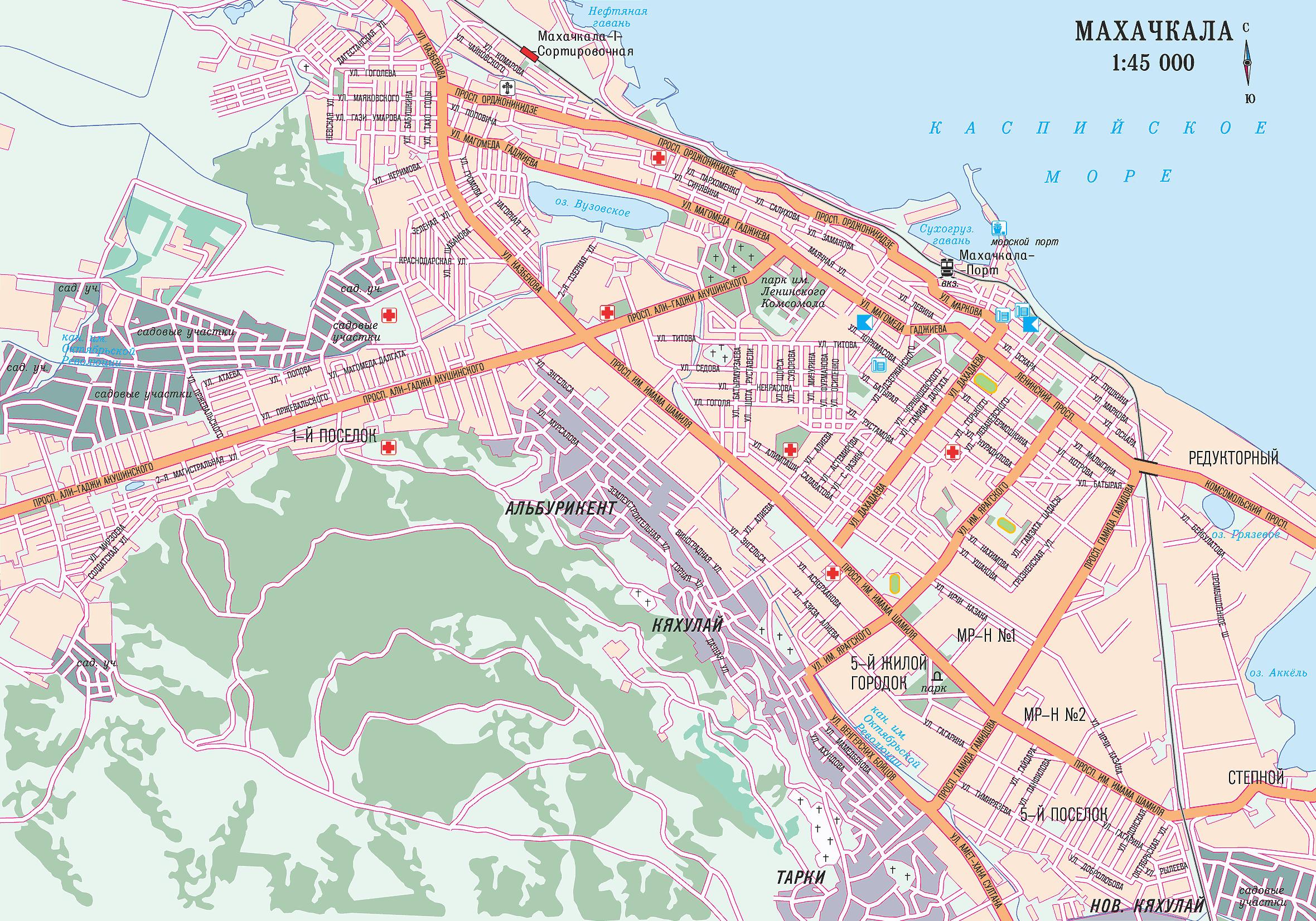 Карта города Махачкала