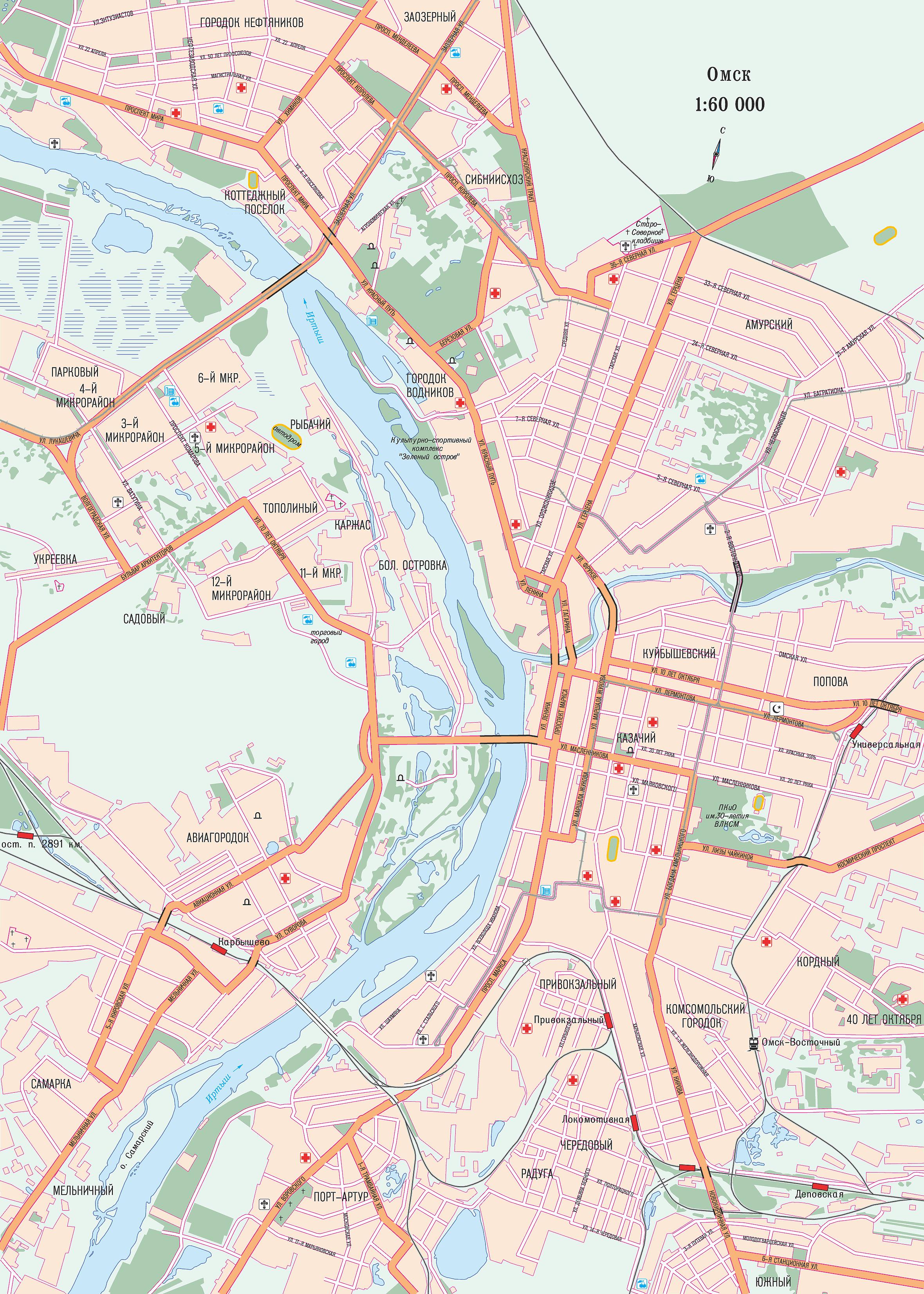 Карта города Омск
