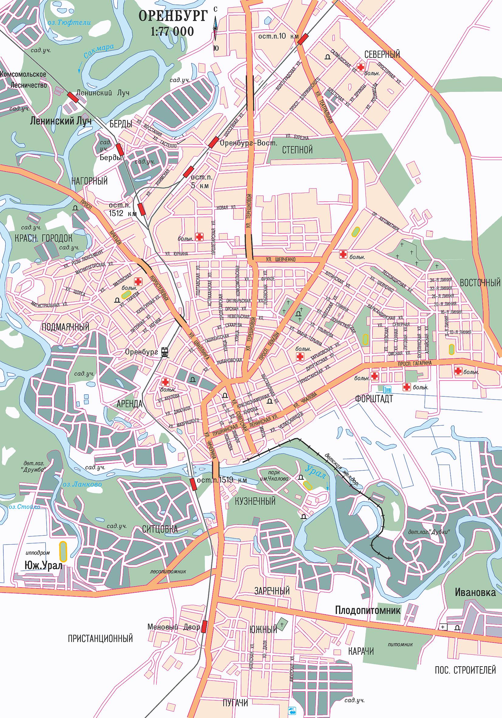Карта города Оренбург
