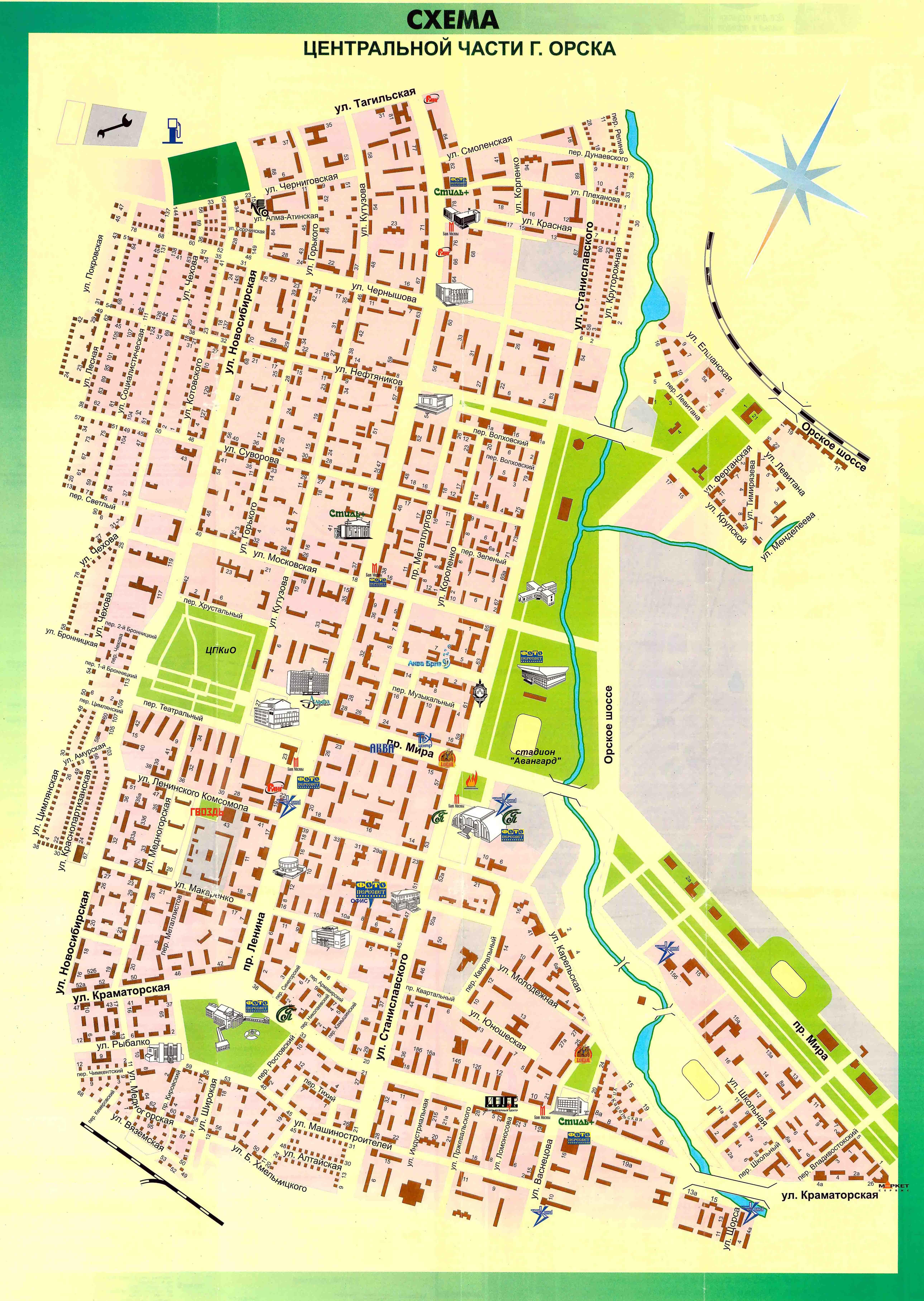 Карта города Орск