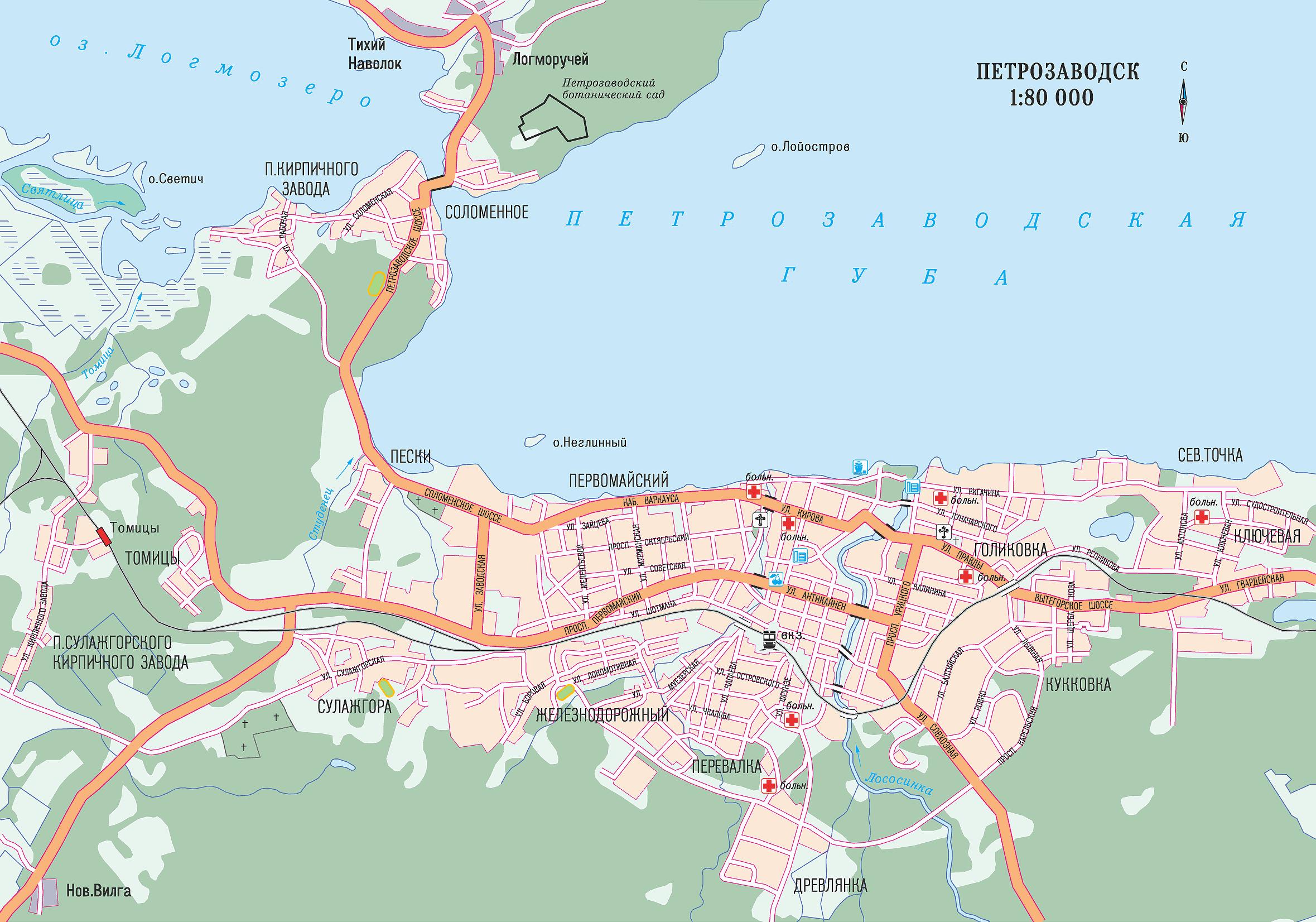Карта города Петрозаводск