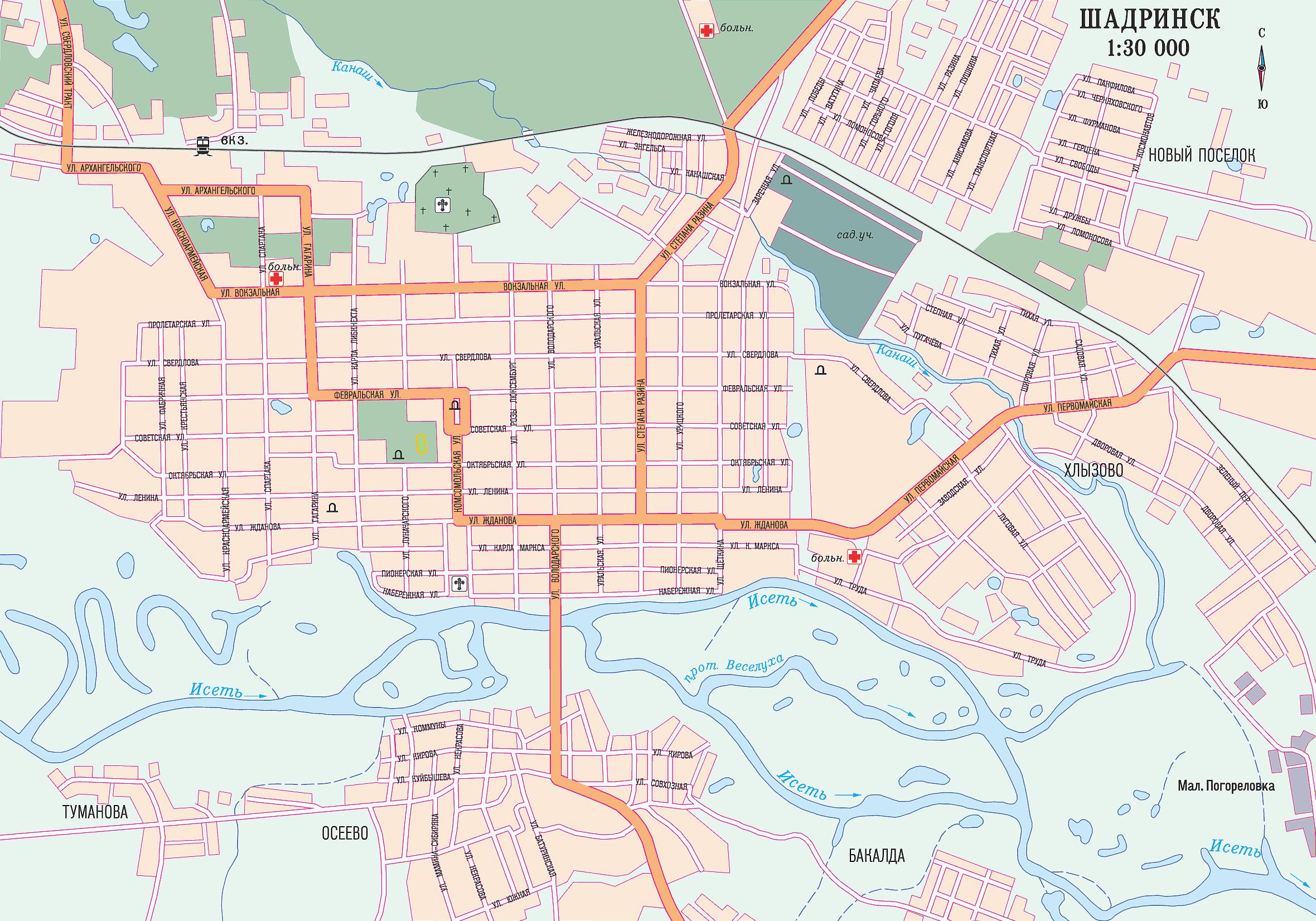 Карта города Шадринск