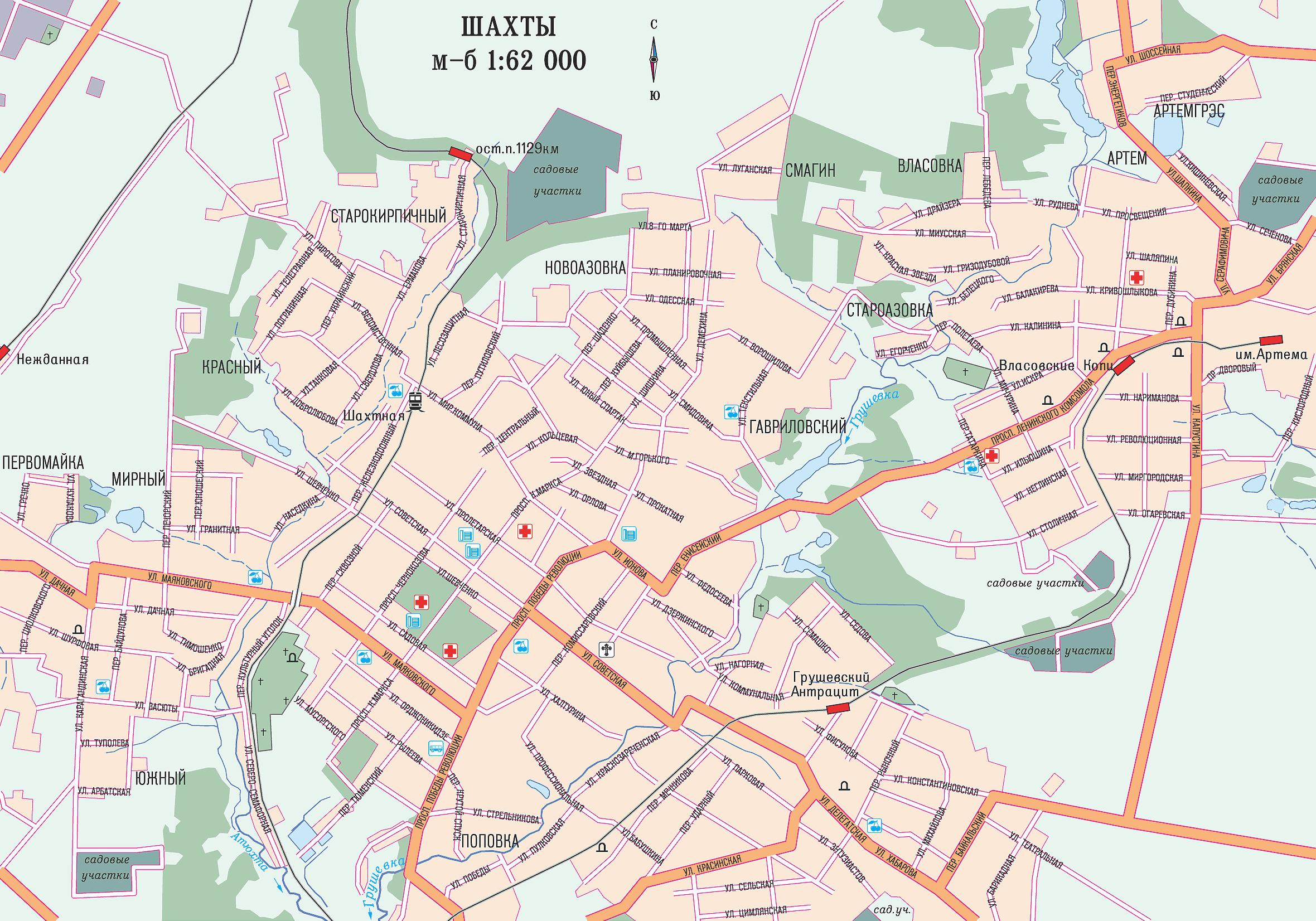 Карта города Шахты