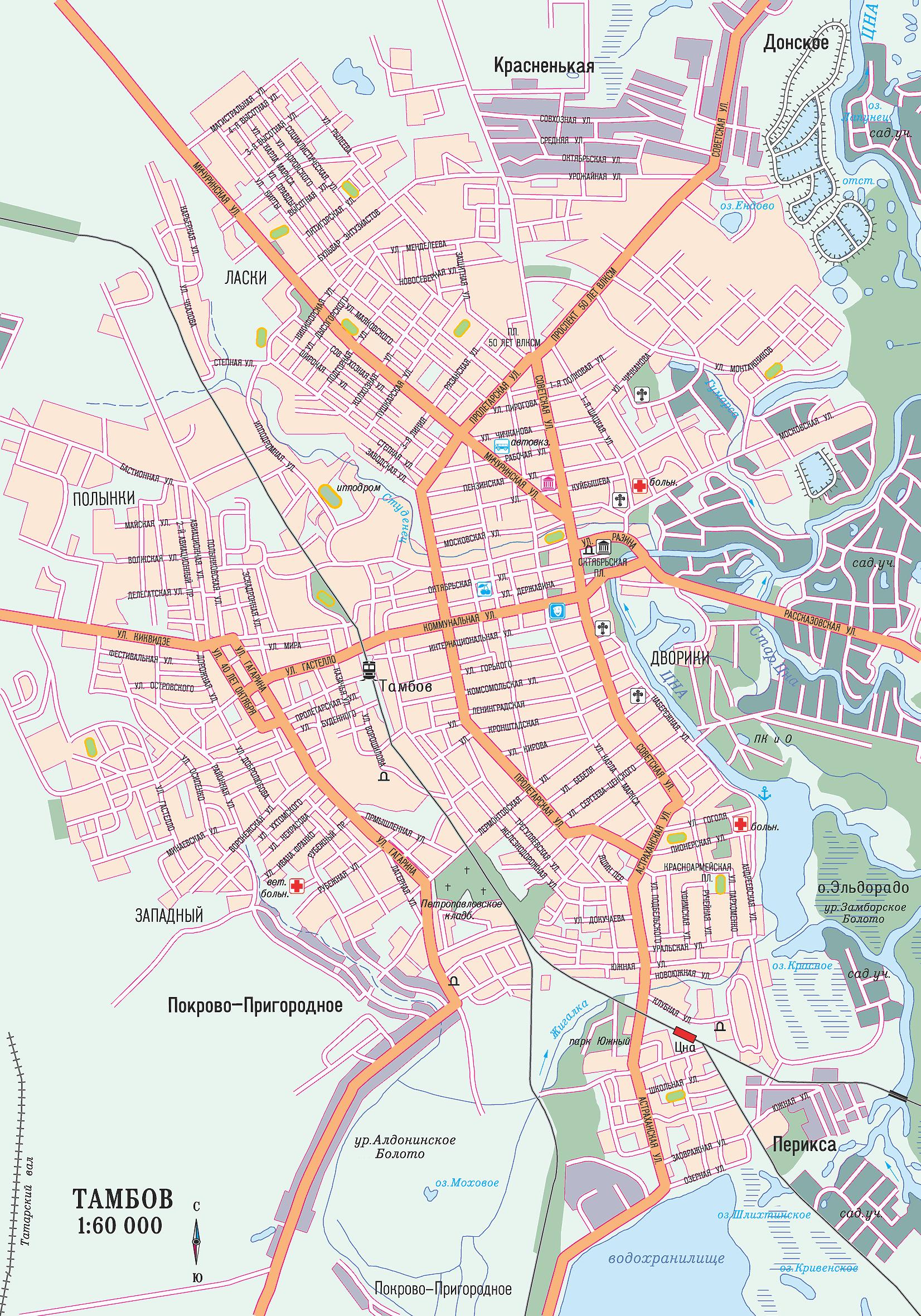 Карта города Тамбов