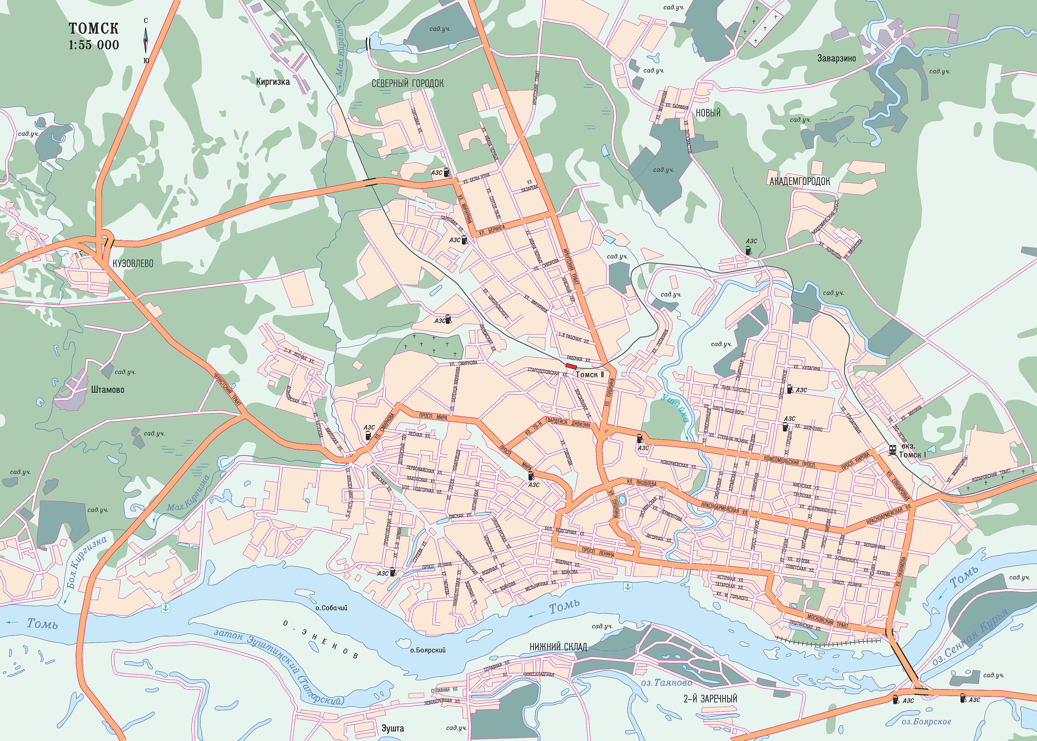 Карта города Томск