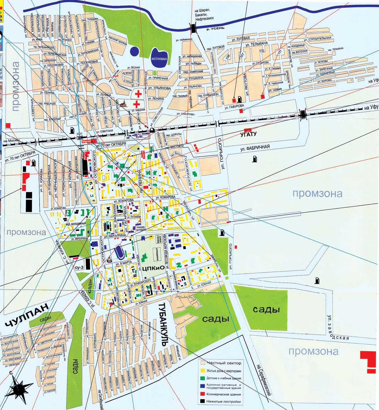 Карта города Туймазы