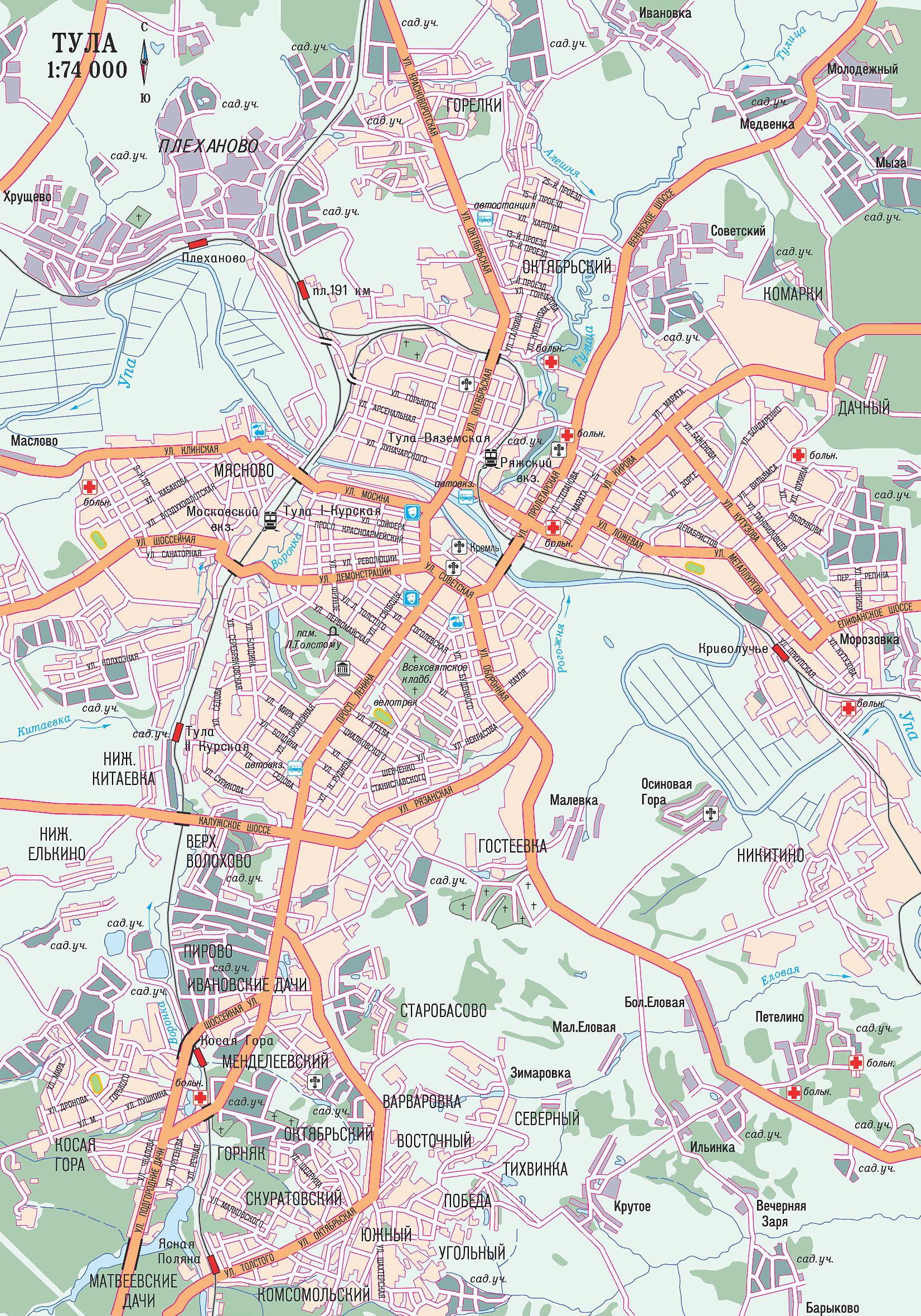Карта города Тула