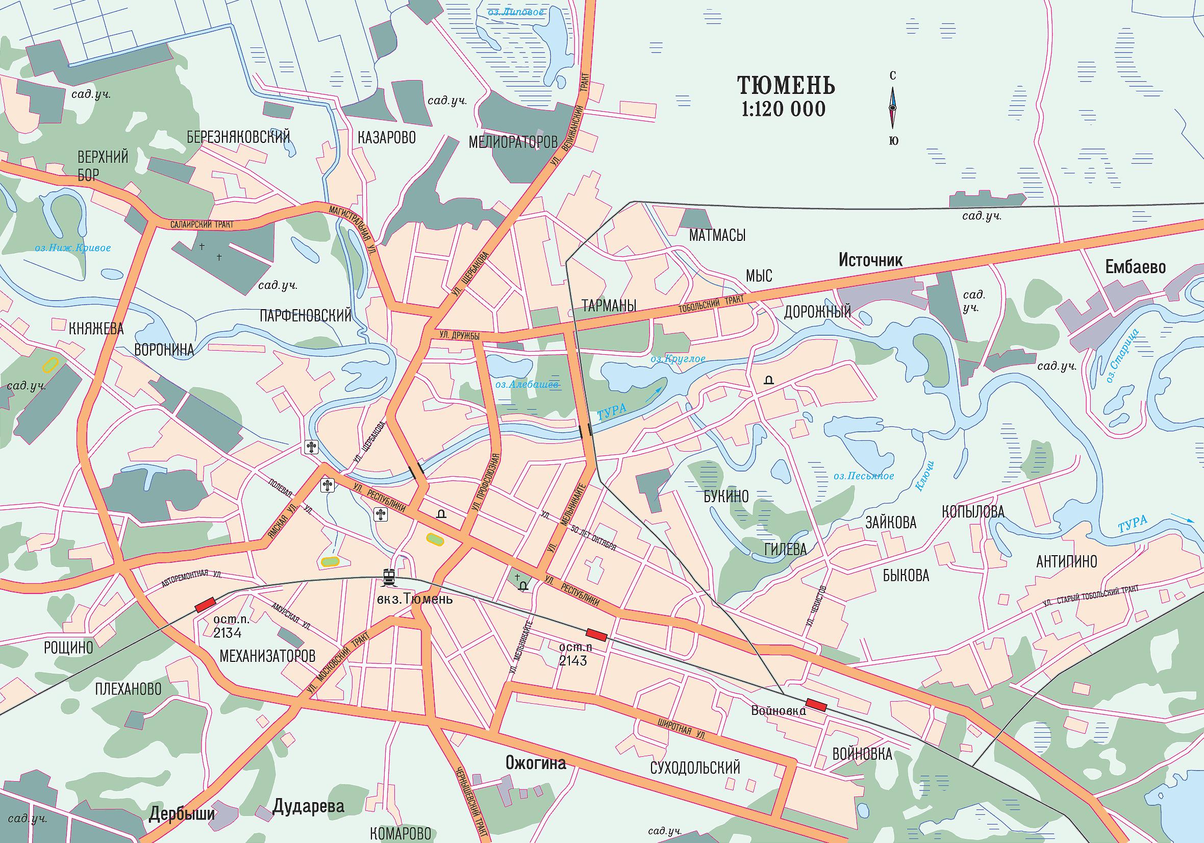 Карта города Тюмень
