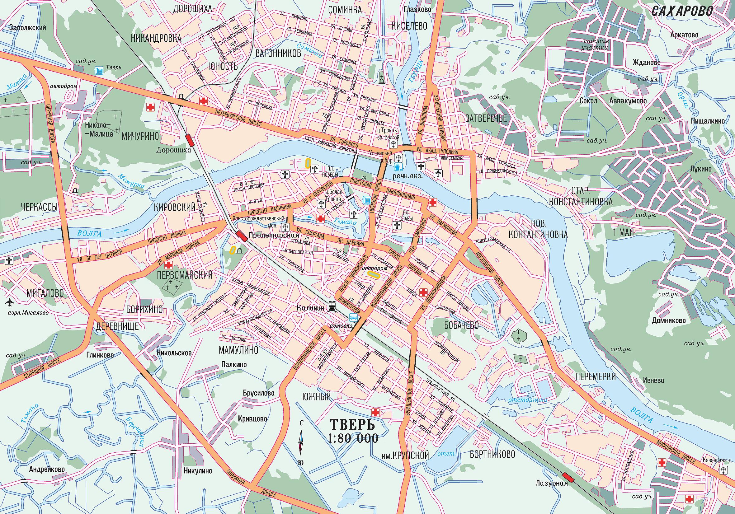 Карта города Тверь