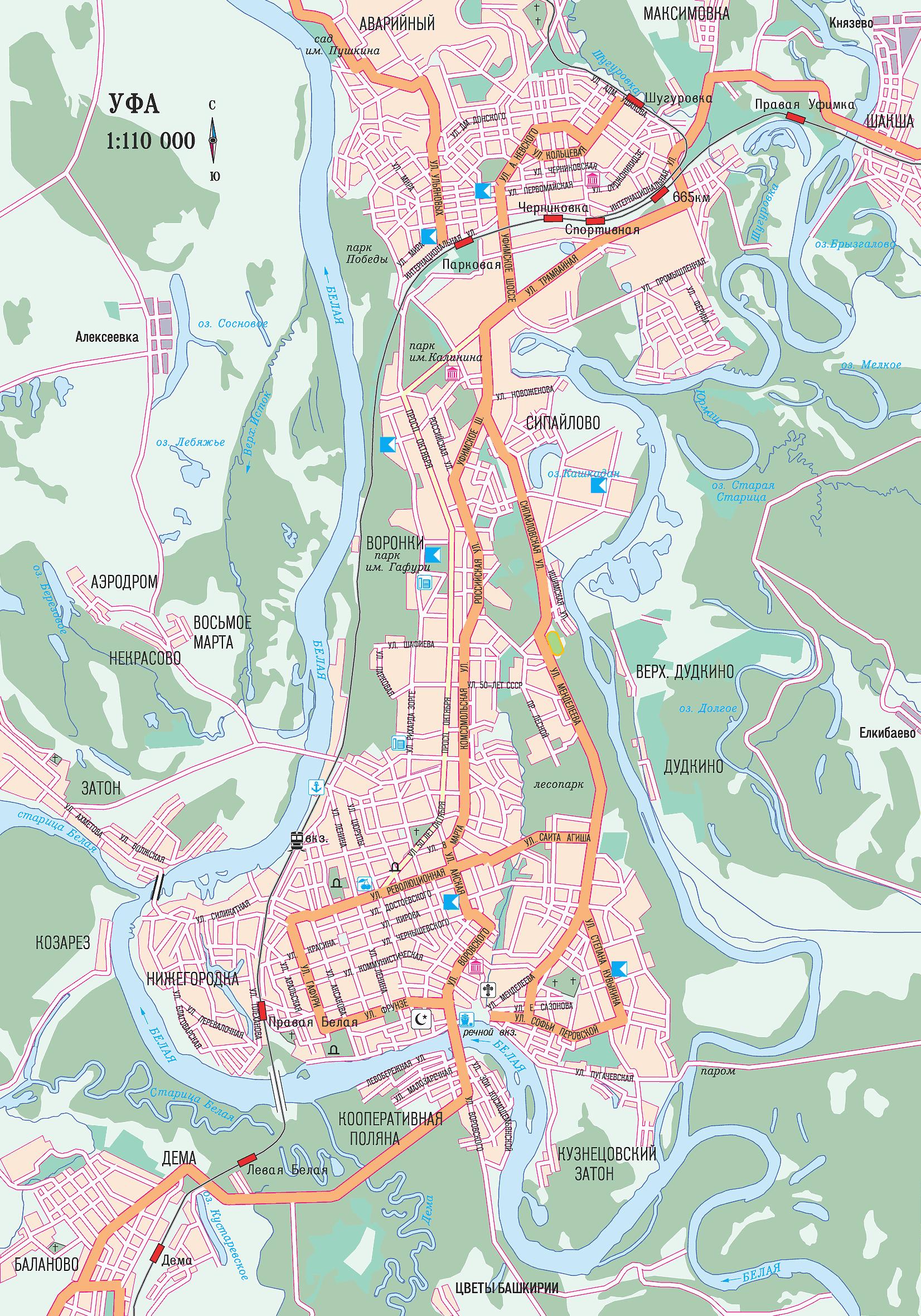 Карта города Уфа