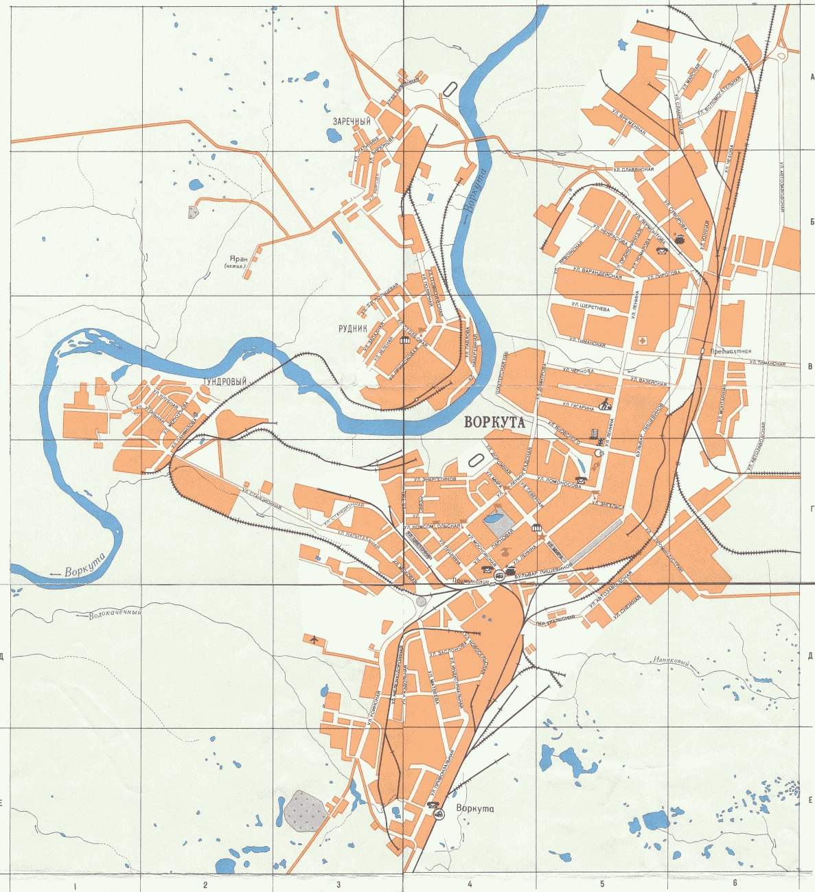 Карта города Воркута
