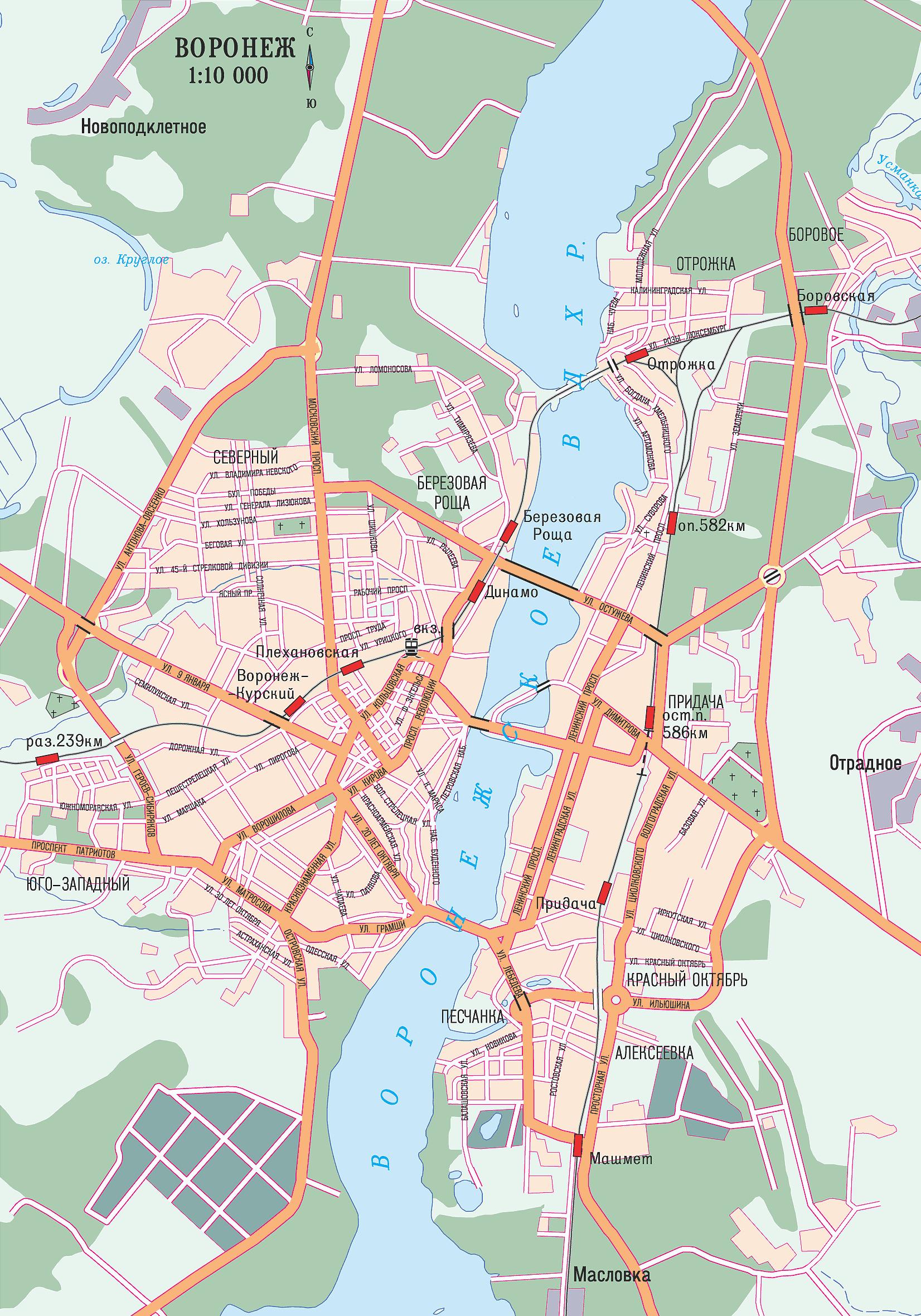 Карта города Воронеж
