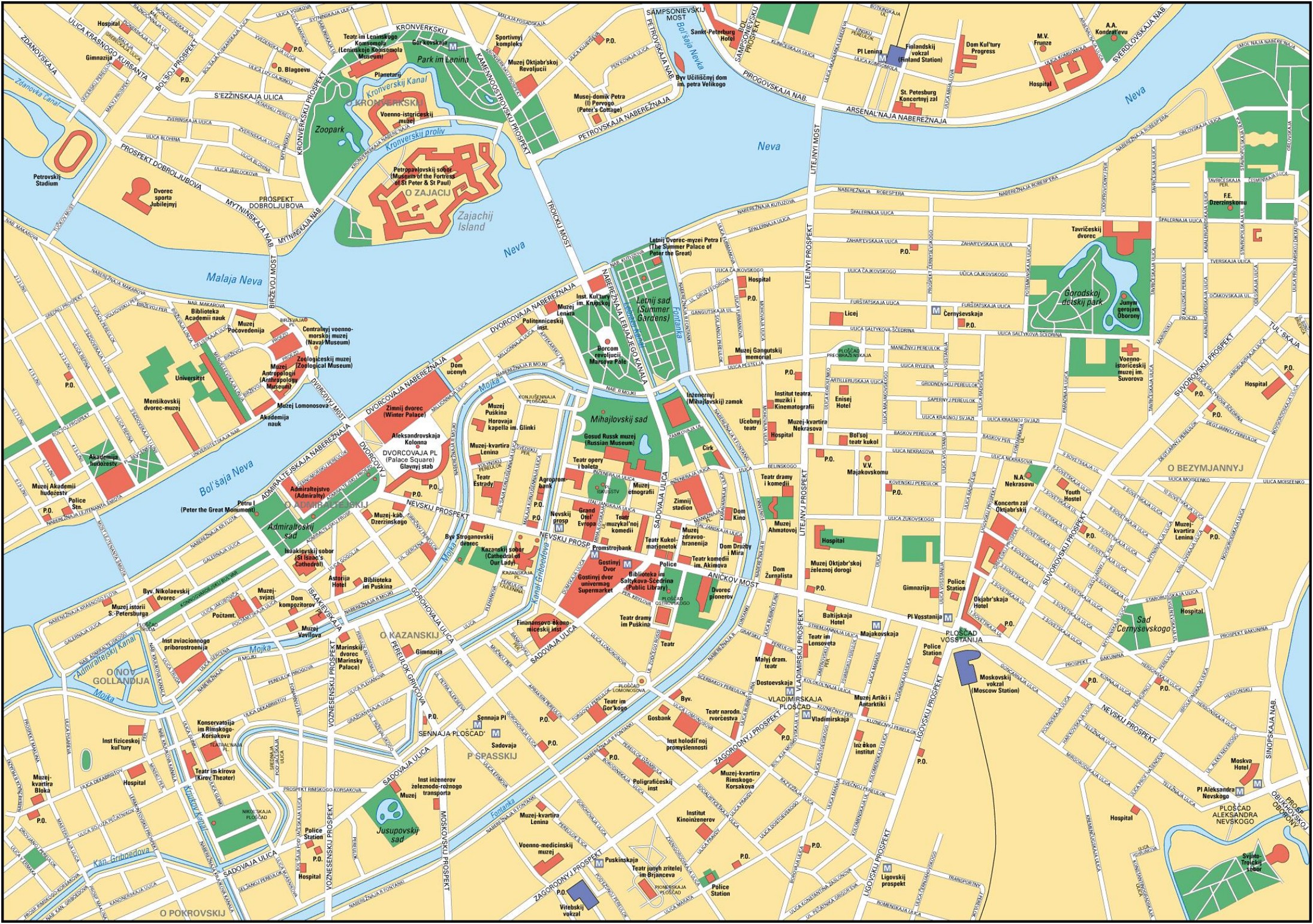 Карта города Санкт Петербурга