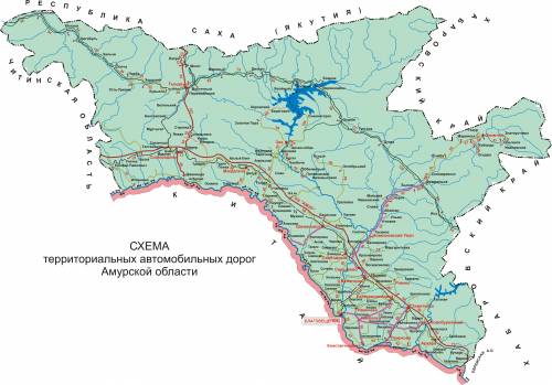 Карта автодорог Амурской области "Галерея: Карты"