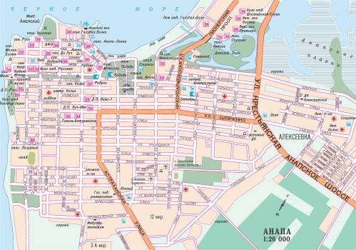 Карта Анапы с домами и улицами "Галерея: Карты"