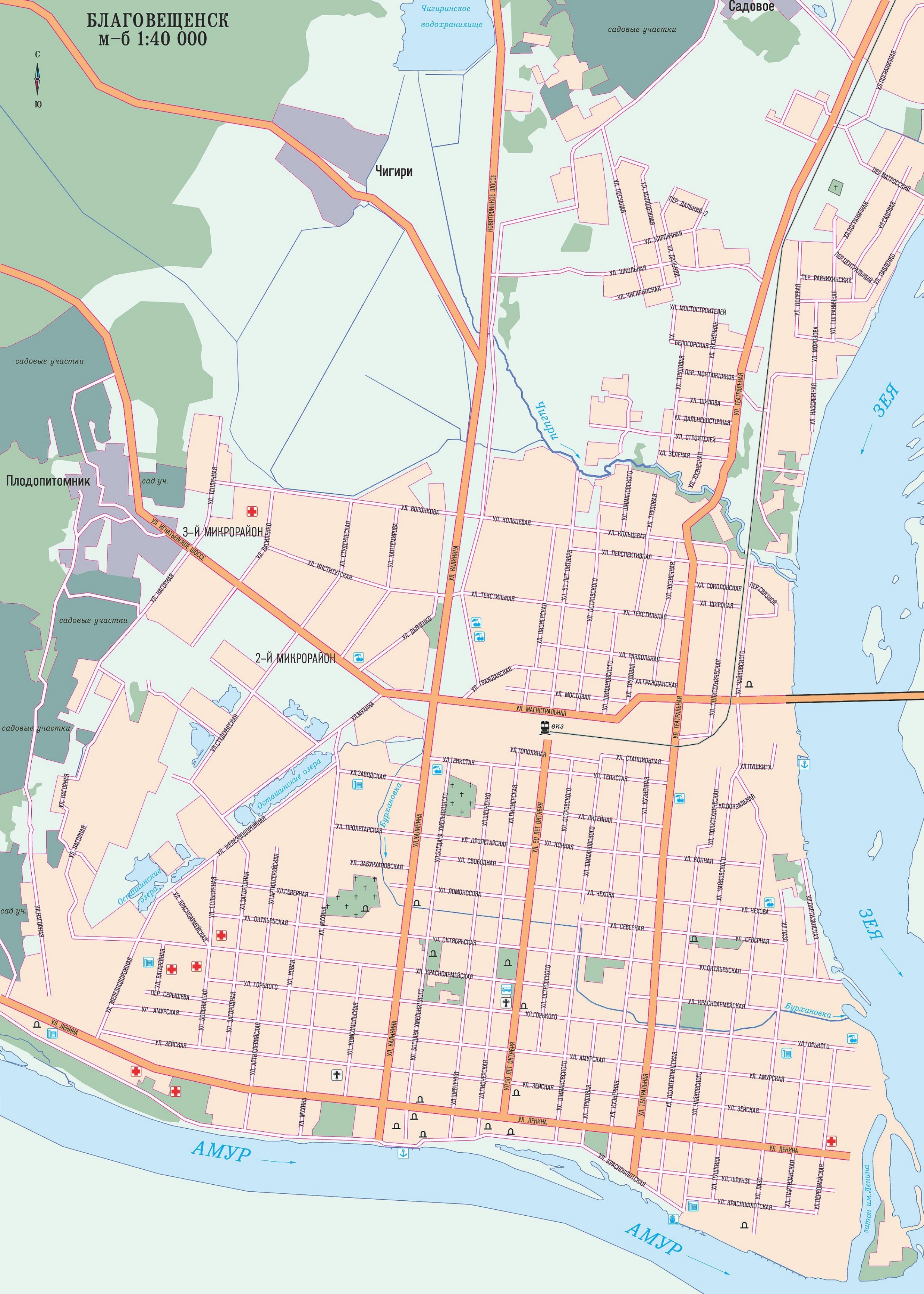Карта города Благовещенск