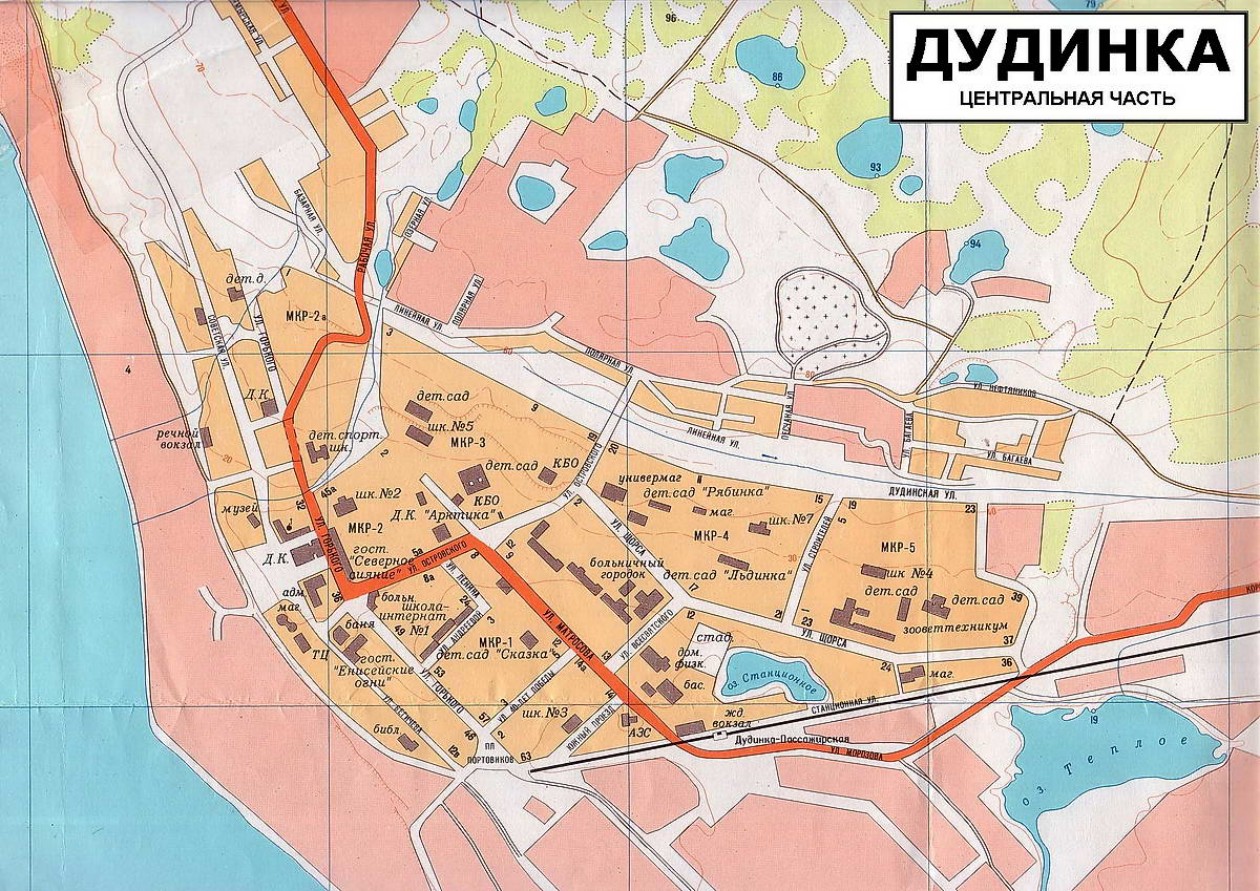 Карта города Дудинка