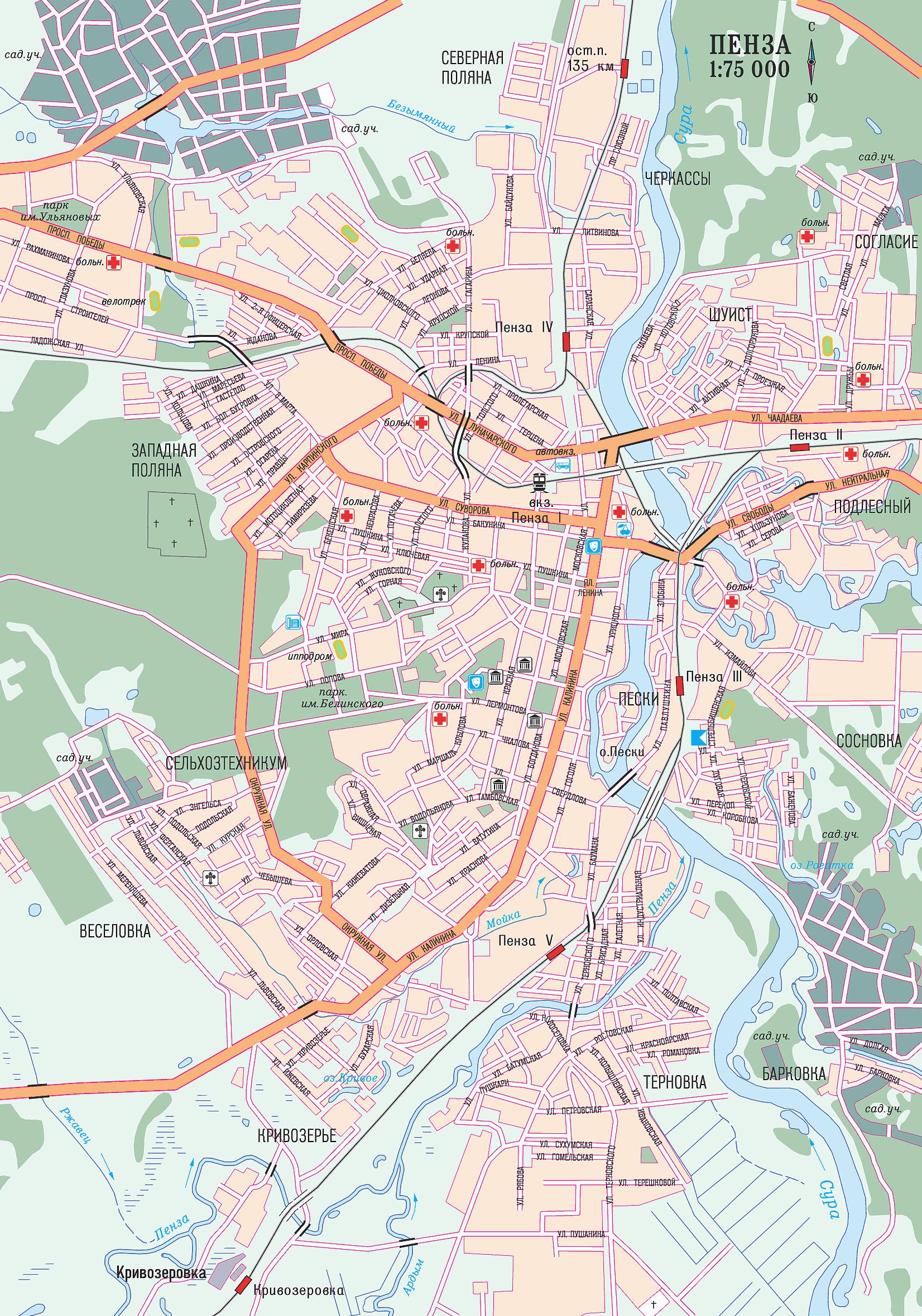 Карта города Пенза
